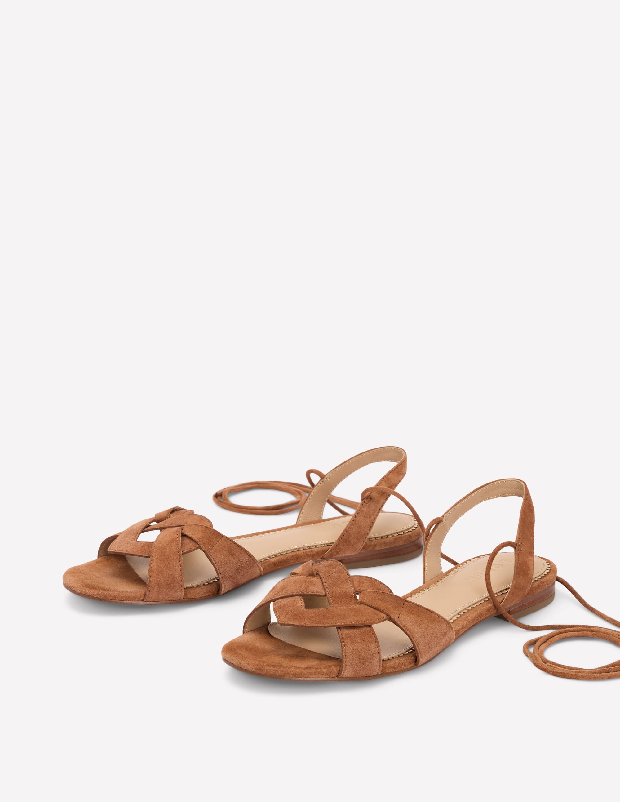 Flache Sandalen mit Herzdetail-Hellbraun - Image 3