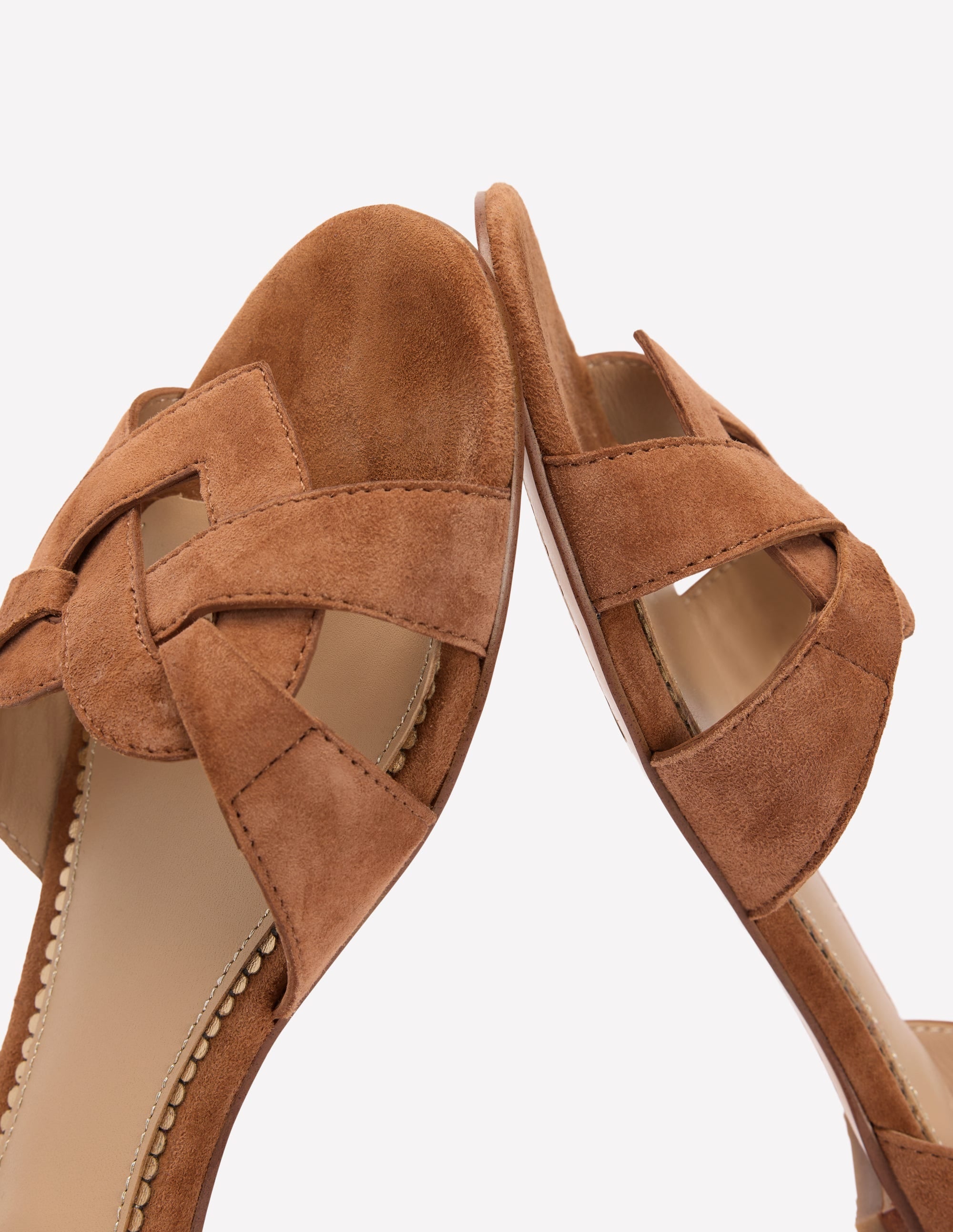 Flache Sandalen mit Herzdetail-Hellbraun - Image 4