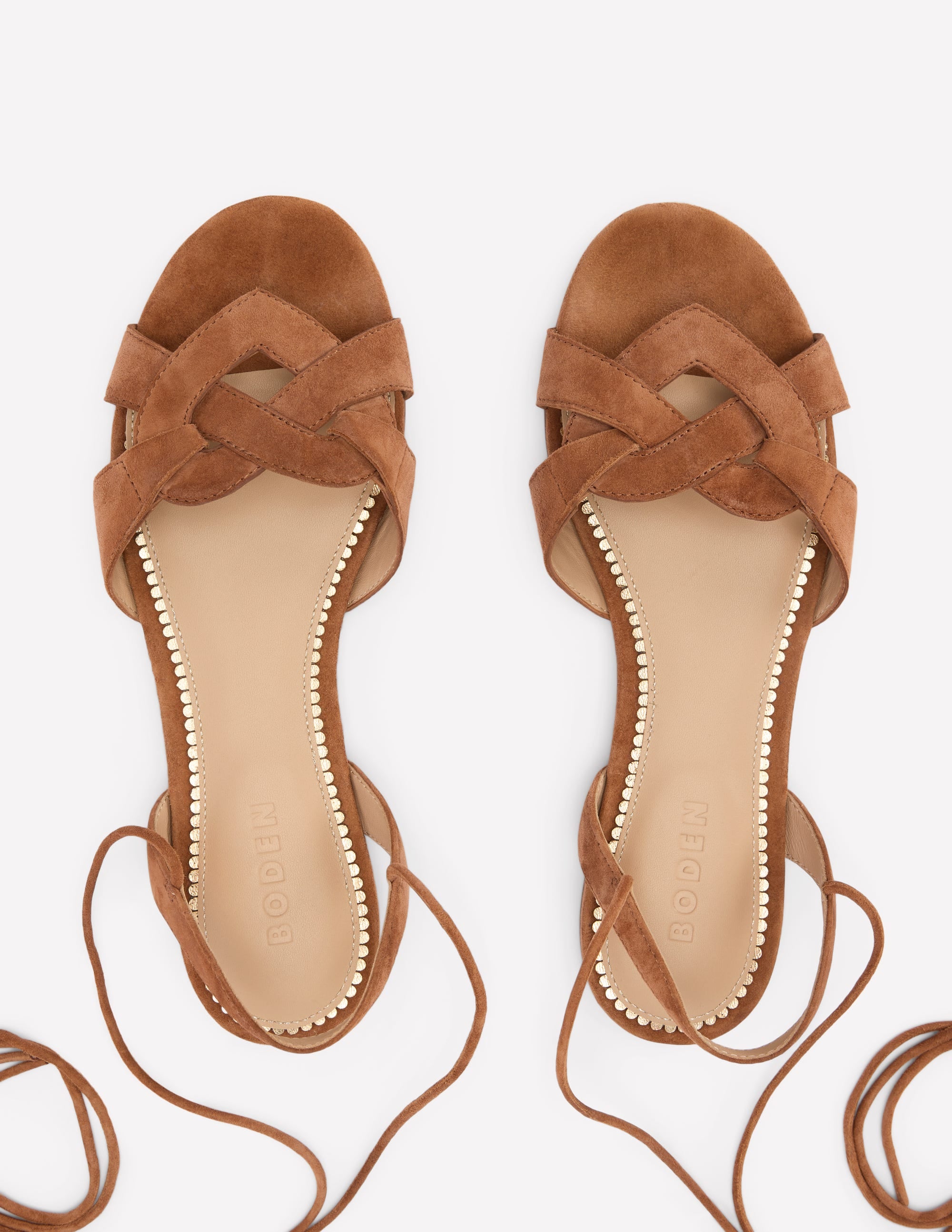 Flache Sandalen mit Herzdetail-Hellbraun - Image 5