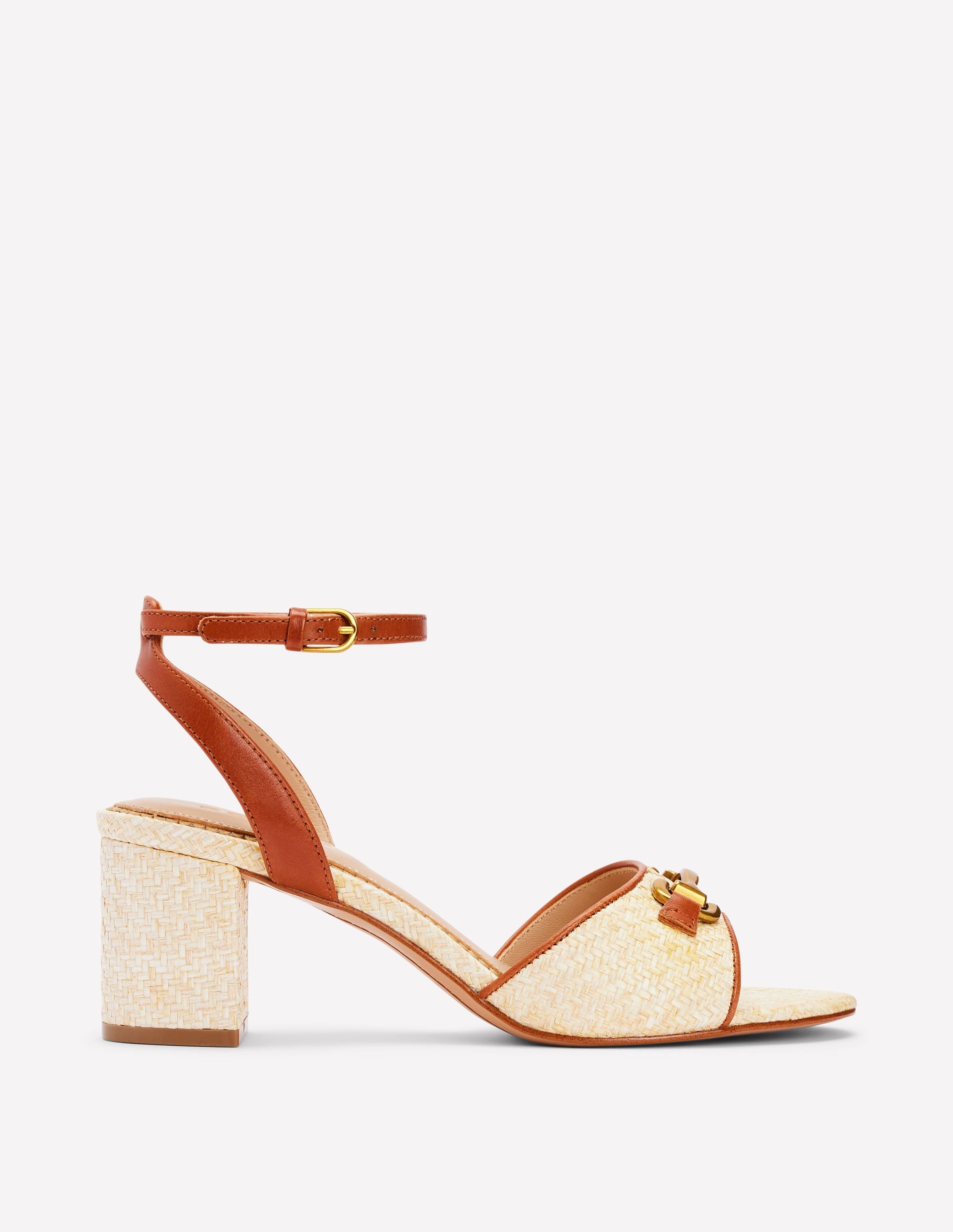 Iris Sandalen mit Trensendetail und Blockabsatz-Ecru - Image 1