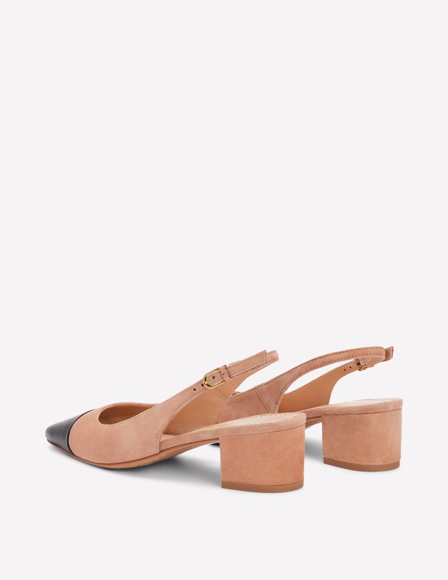 Ailsa Block Heel Slingbacks-Latte Suede