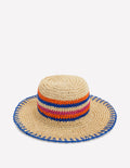 Chapeau de paille rayé-À Rayures Multicolores