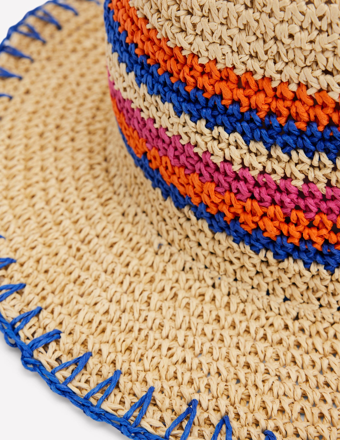 Chapeau de paille rayé-À Rayures Multicolores