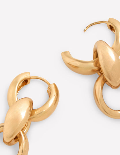 Ohrringe mit groben Kettengliedern-Gold