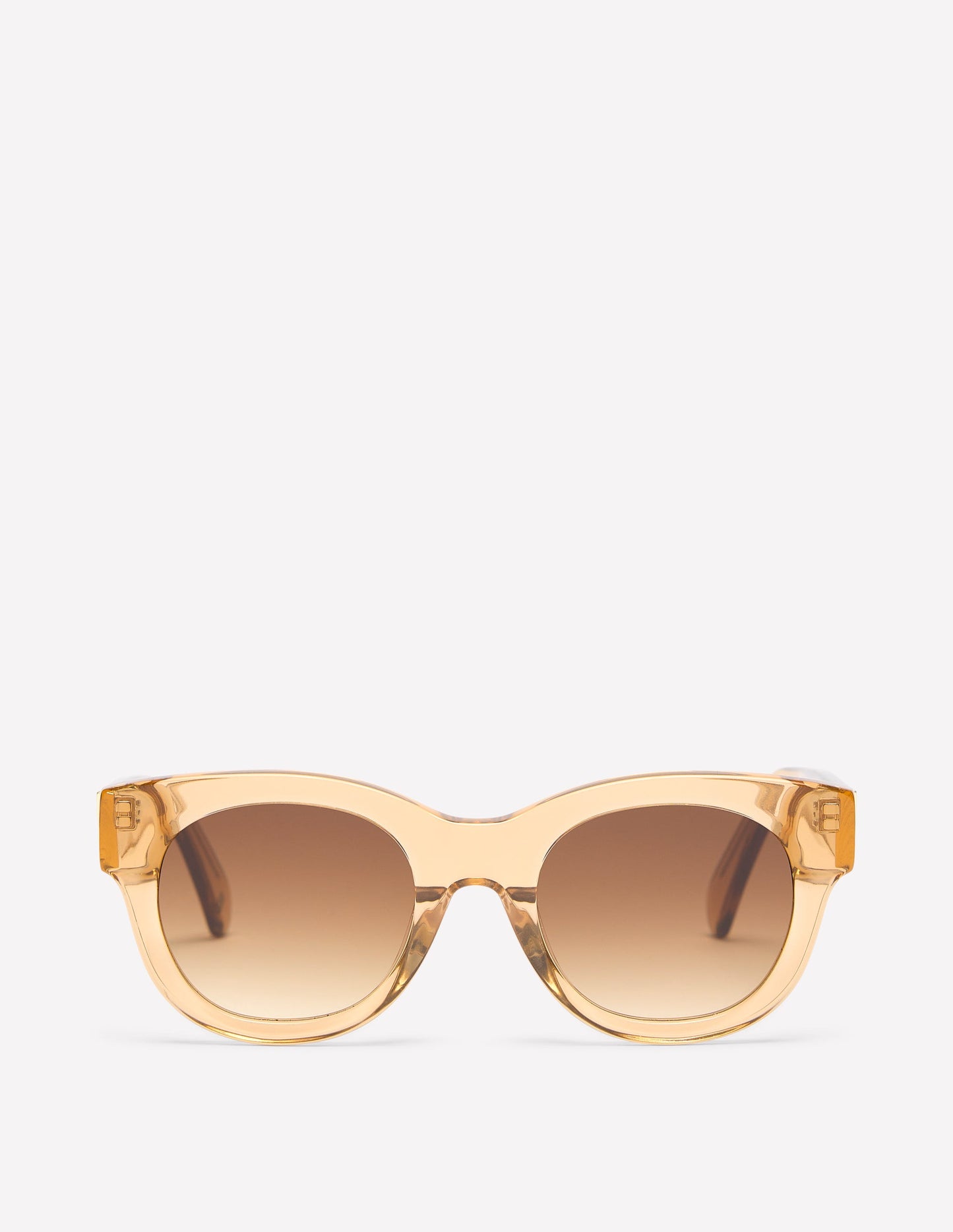 Round Acetate Sunglasses-Crystal Taupe