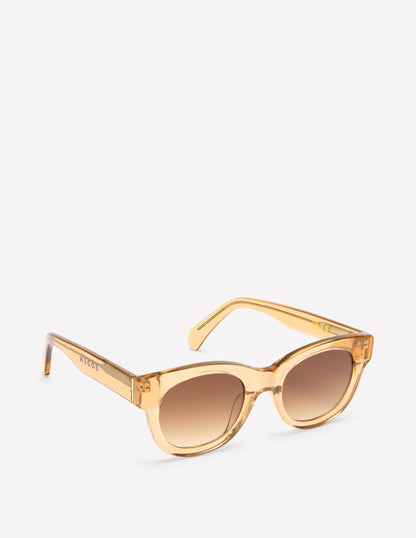 Round Acetate Sunglasses-Crystal Taupe