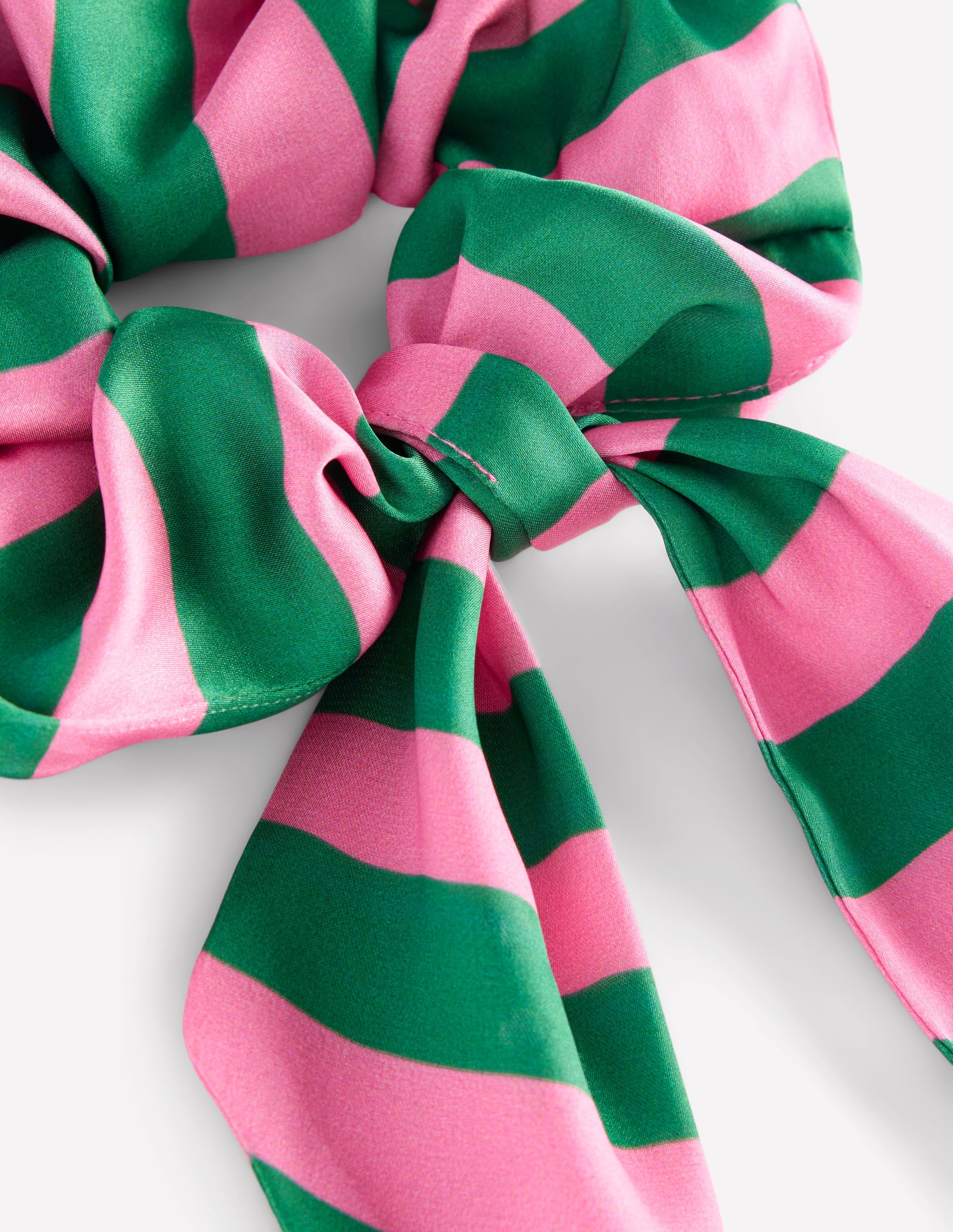 Chouchou foulard-Rayé vert/rose - Image 3