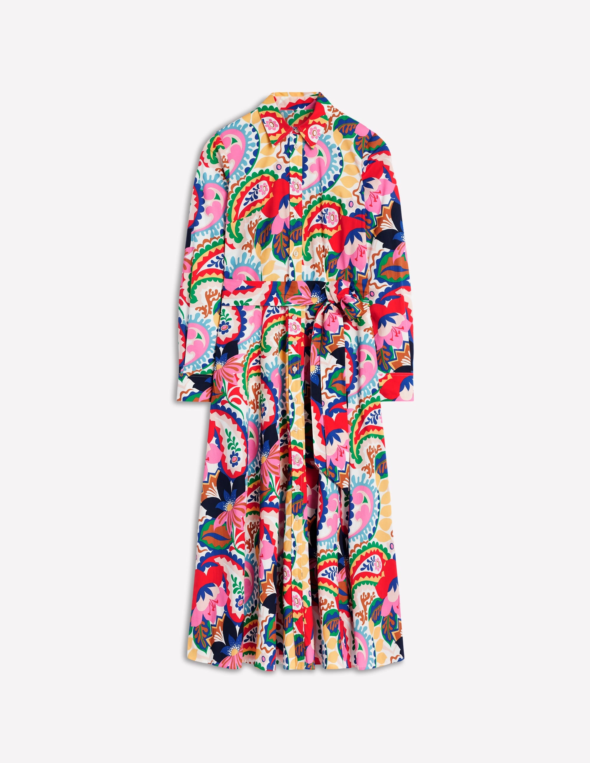 Robe-chemise midi Amy en coton-Ivoire, motif Botanical Paisley - Image 6