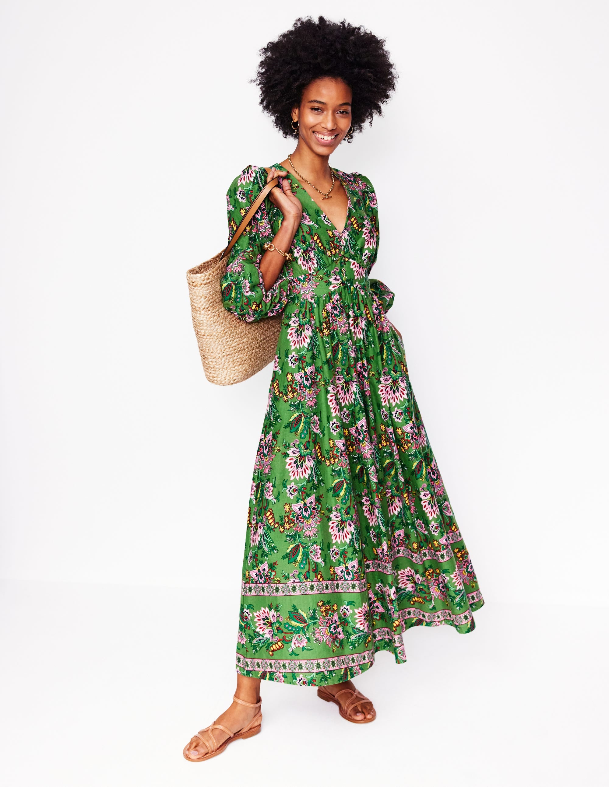 Lola Blouson-Maxikleid-Grün, Botanische Terrasse - Image 5