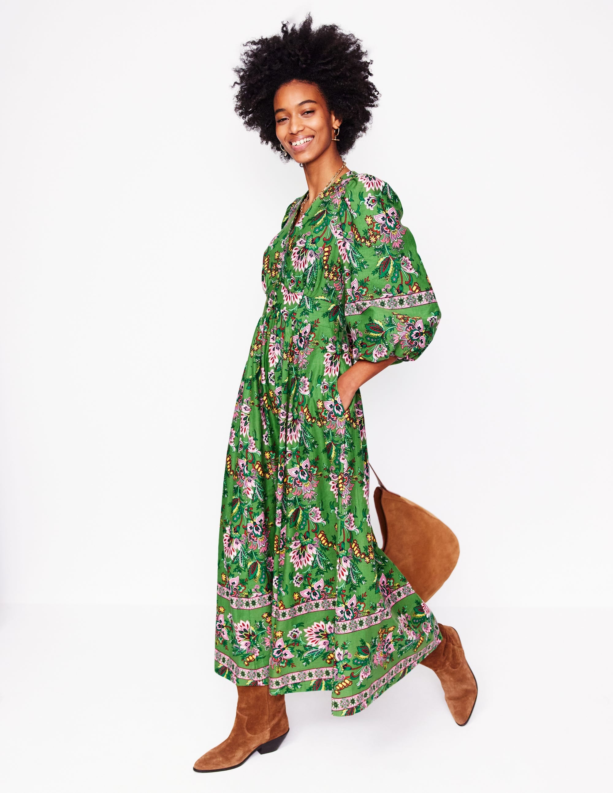 Lola Blouson-Maxikleid-Grün, Botanische Terrasse - Image 6