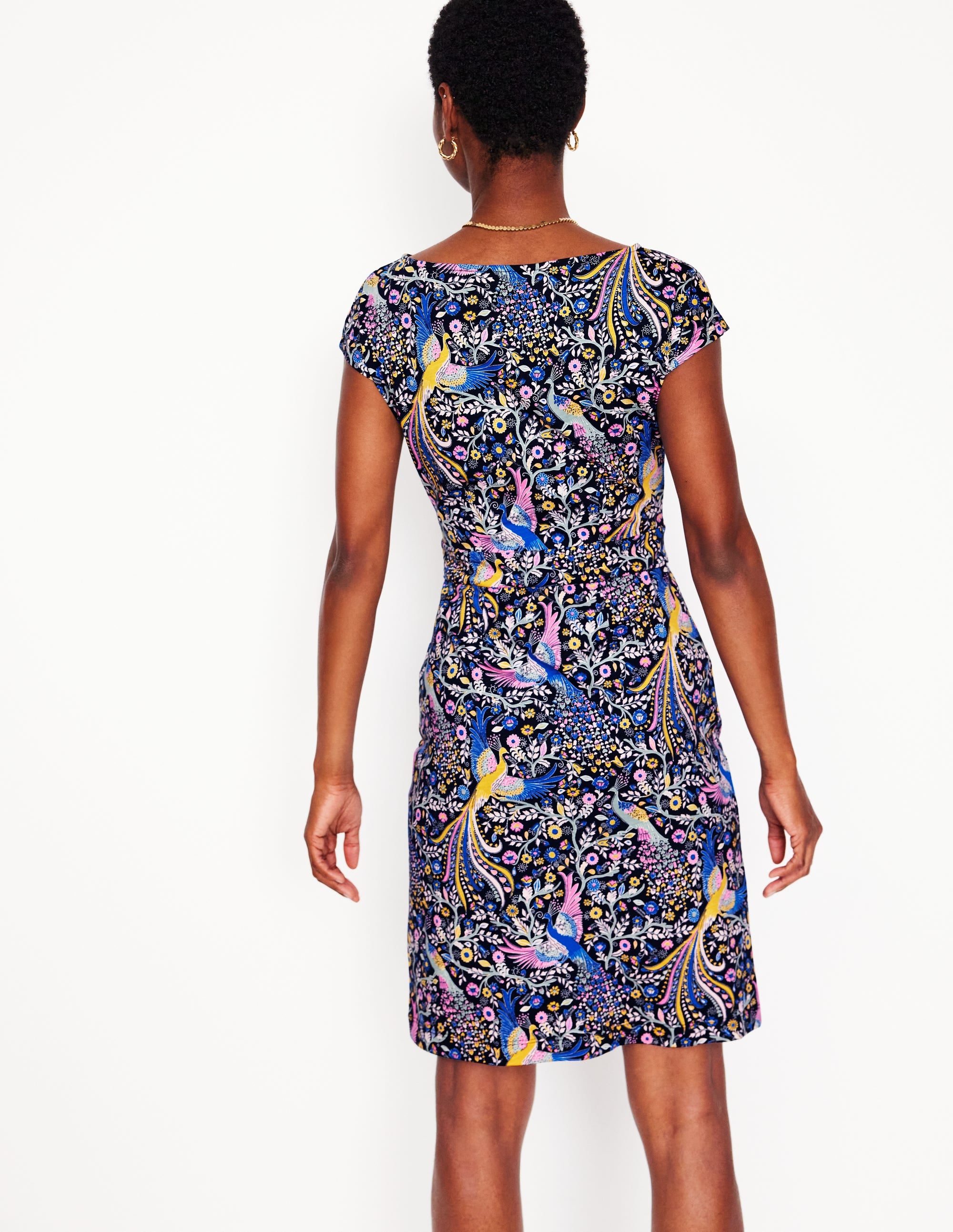 Florrie Jerseykleid-Französisches Marineblau, Bezaubernder Pfau - Image 3