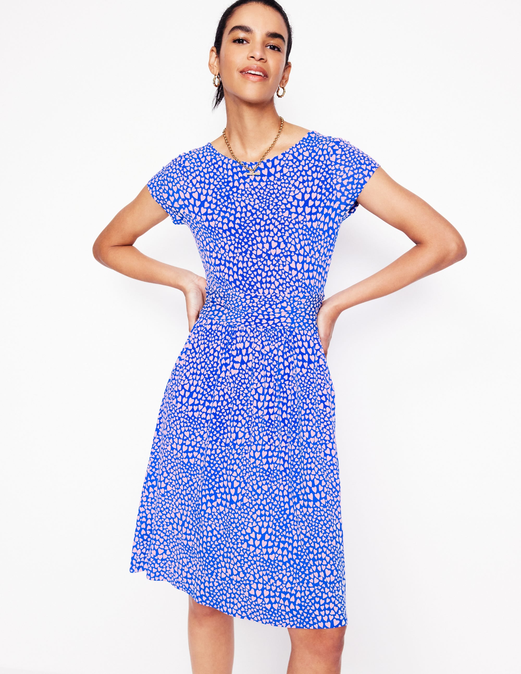 Amelie Jerseykleid-Galerie-Blau, Paisley-Herz - Image 1