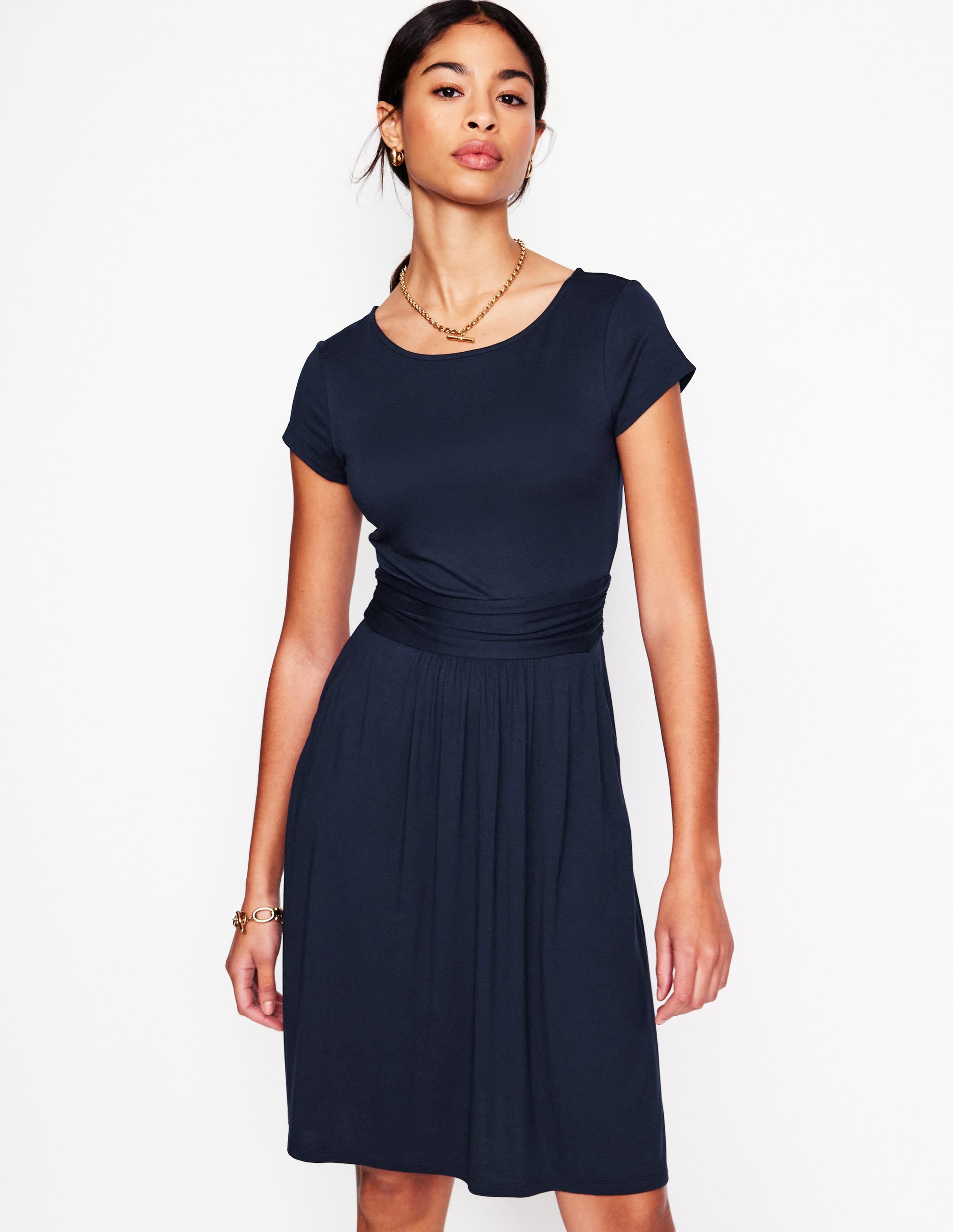 Robe Amelie en jersey-Bleu marine - Image 1