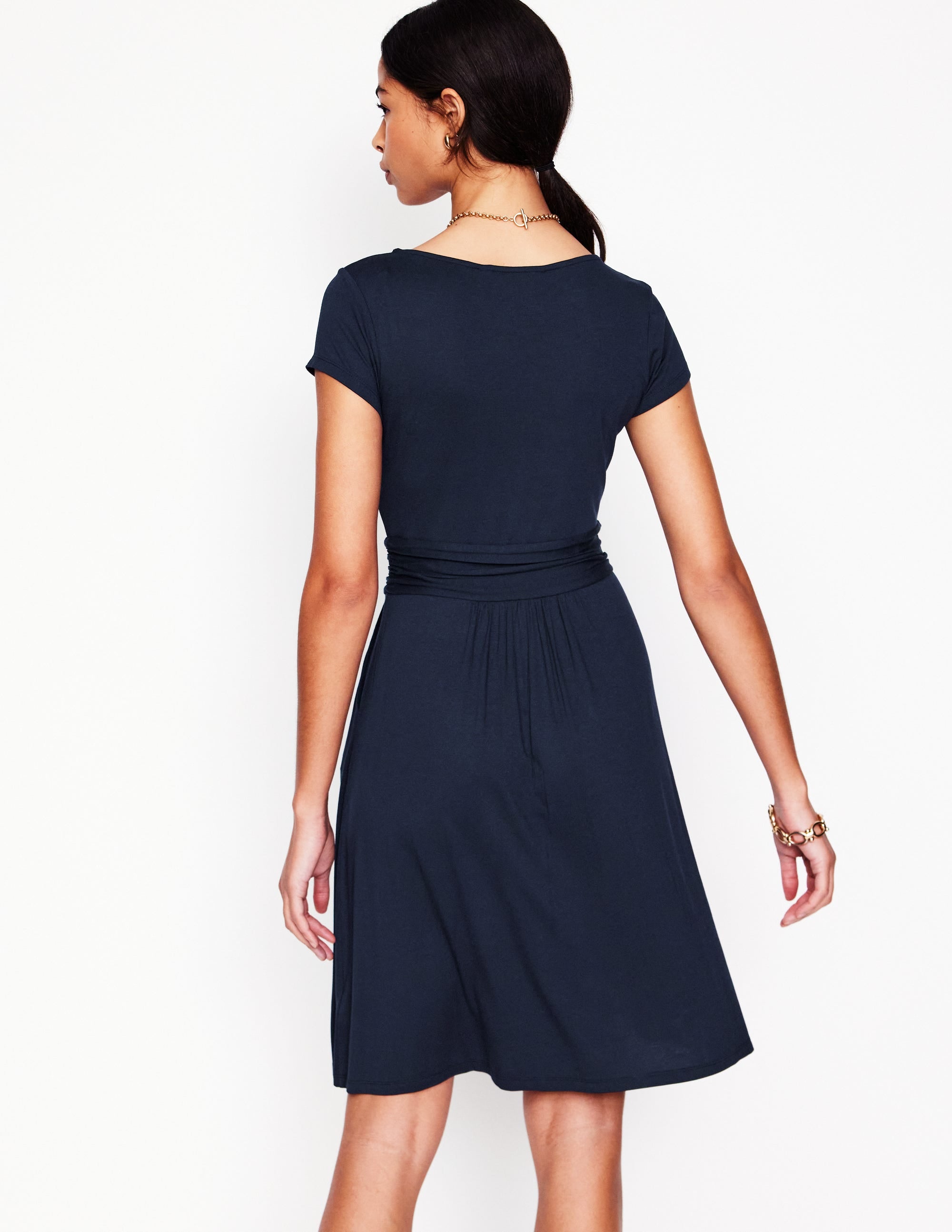 Robe Amelie en jersey-Bleu marine - Image 3