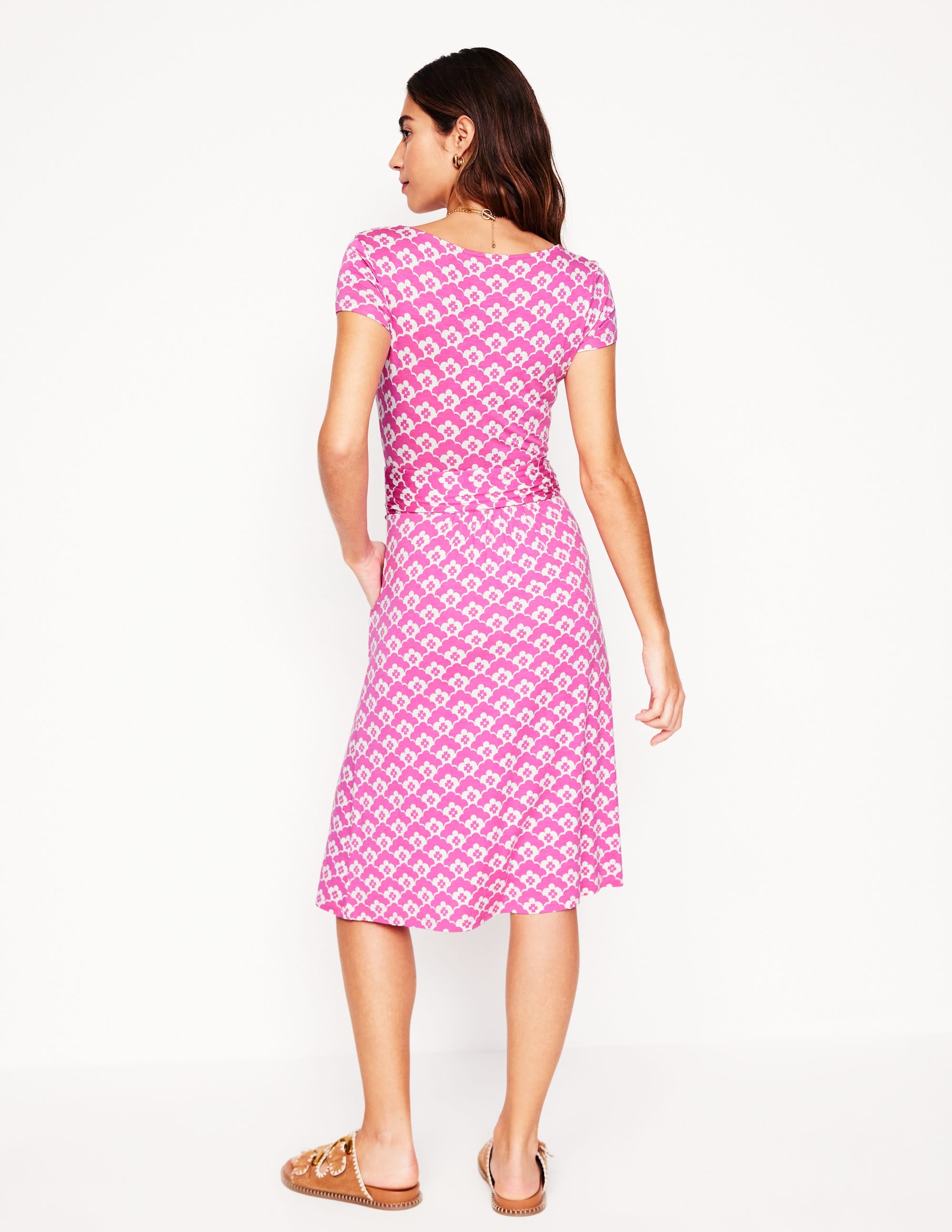 Robe Amelie en jersey-Rose bonheur, motif Cloud Terrace - Image 3