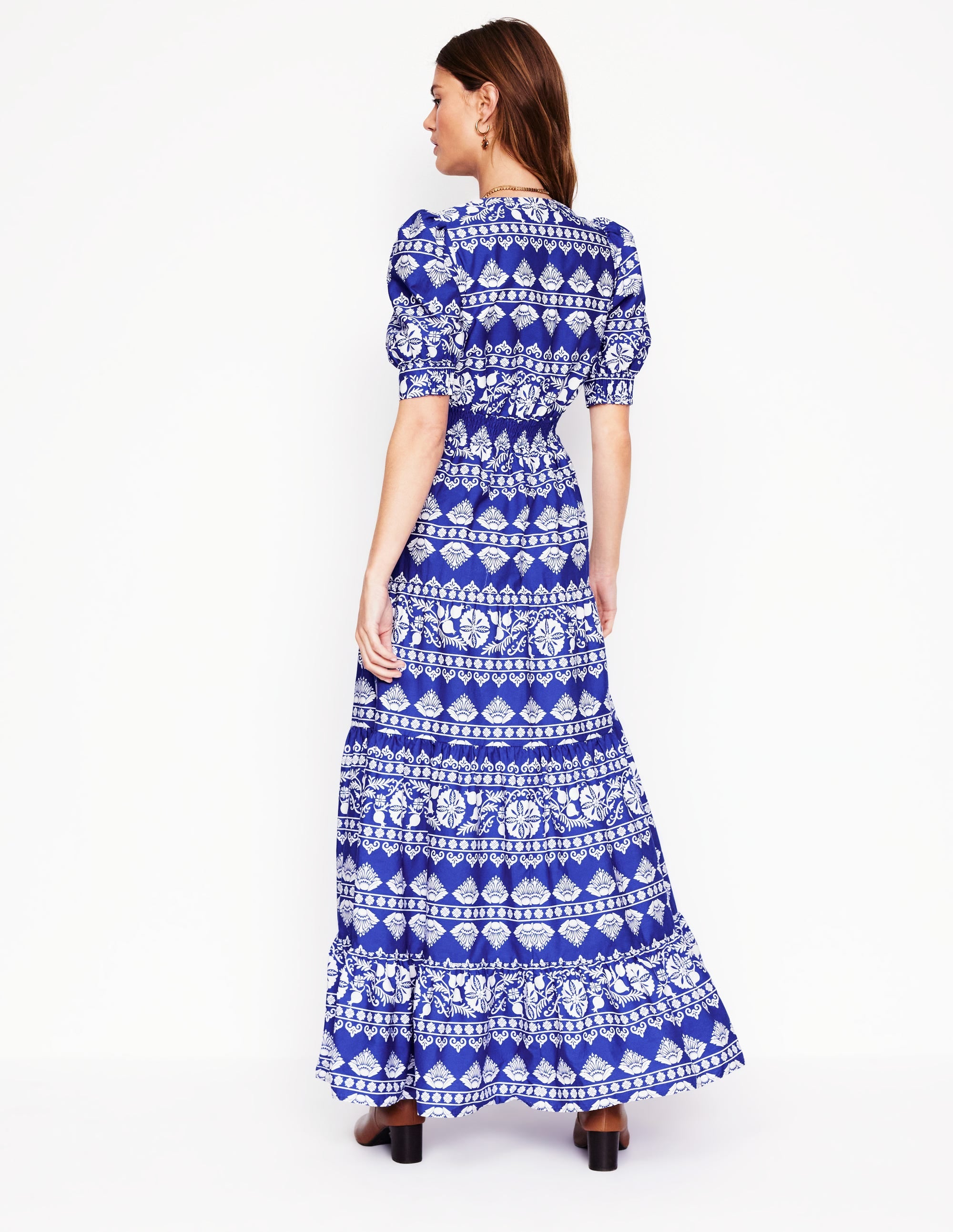 La robe Bella-Bleu vif, motif Ornate Border - Image 3