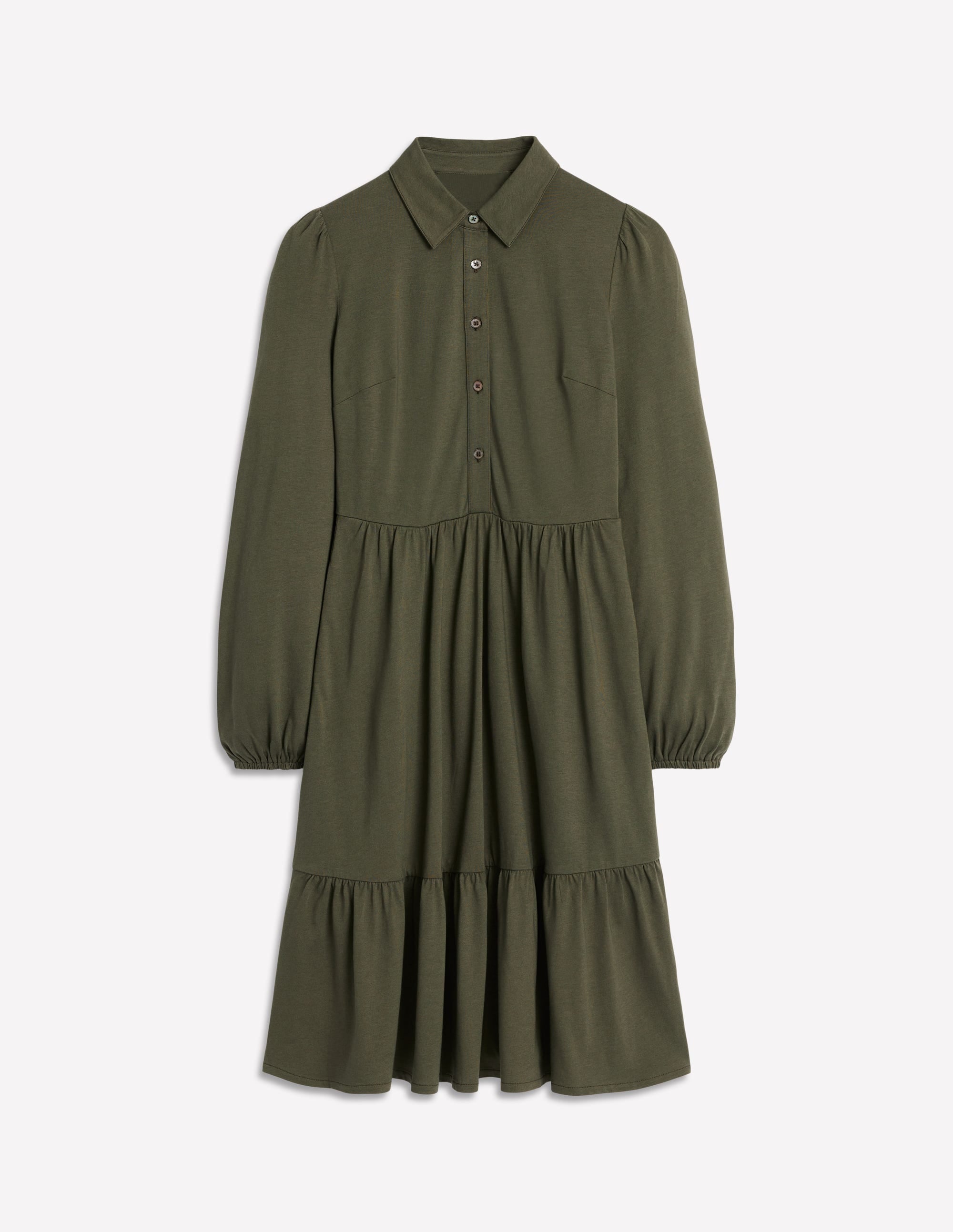 Robe Jemima en jersey à volants-Kaki clair - Image 5