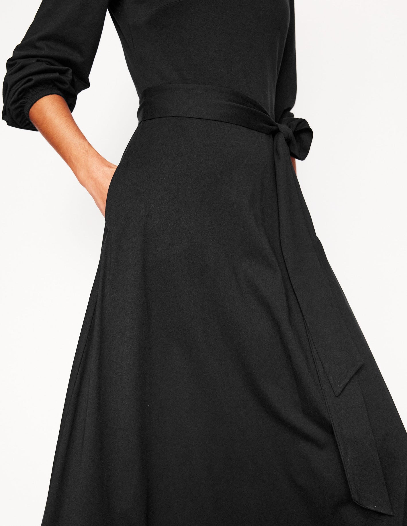 Leandra Jersey Midi Dress-Black