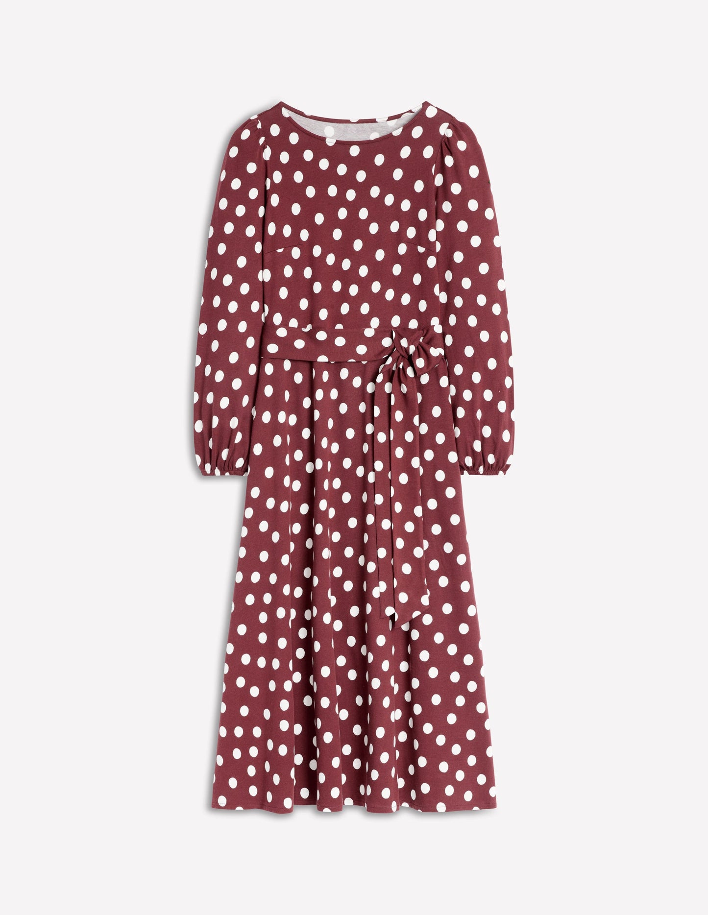 Leandra Jersey Midi Dress-Chestnut, Abstract Dot