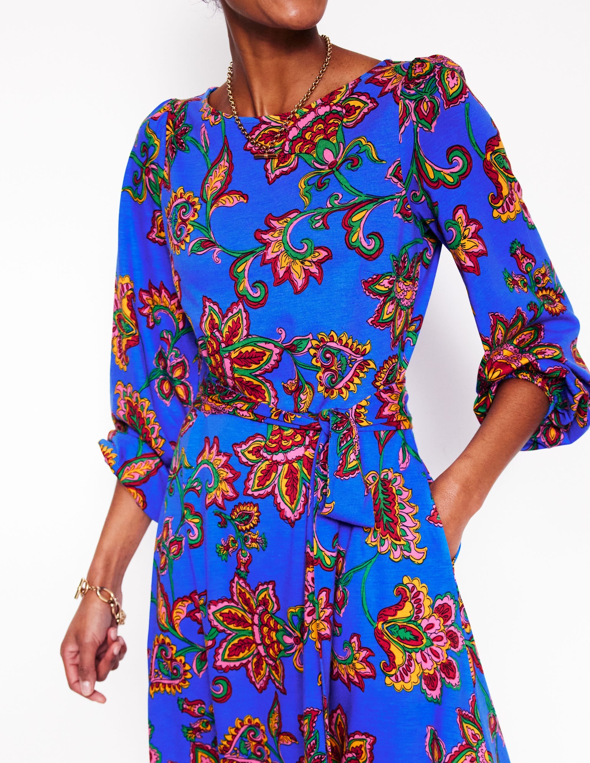 Leandra Jersey-Midikleid-Galerie-Blau, Neckische Rebe - Image 2