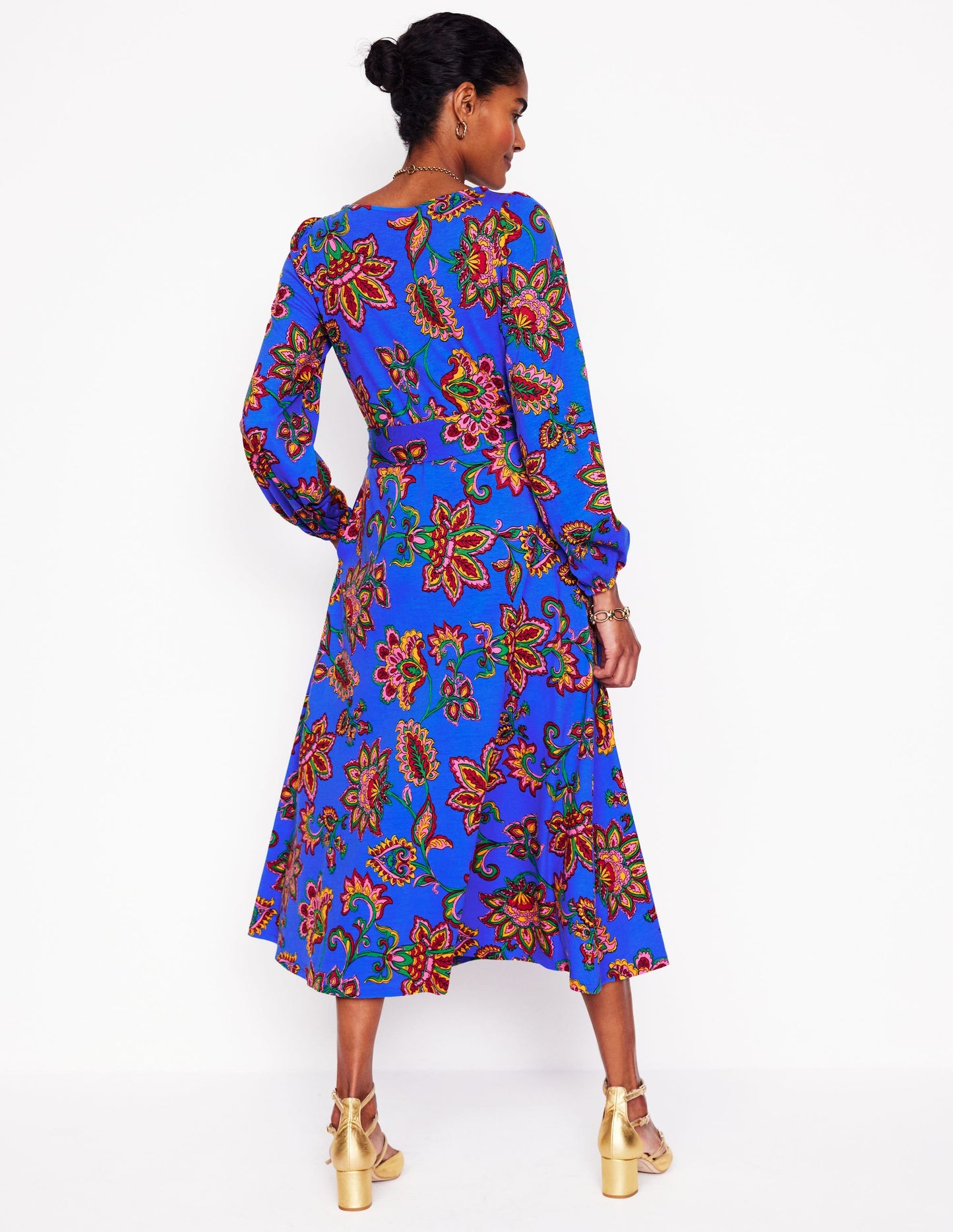 Robe midi Leandra en jersey-Bleu galerie, vigne fantaisie