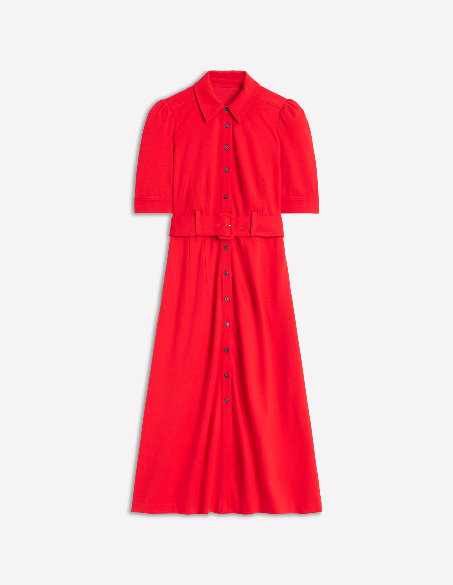 Robe-chemise Anita en point de Rome-Rouge carmin