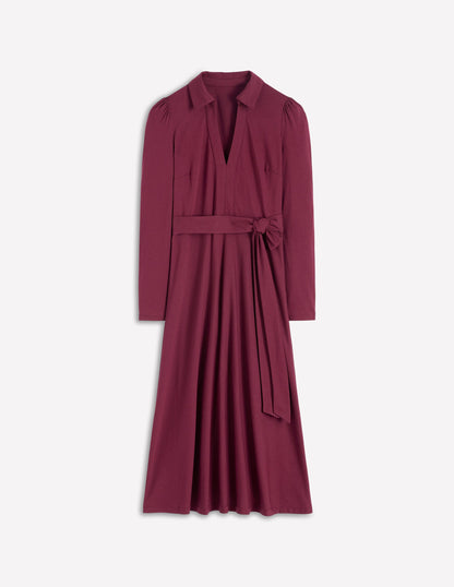 Imogen Jerseykleid mit Kragen-Dunkelviolett-6