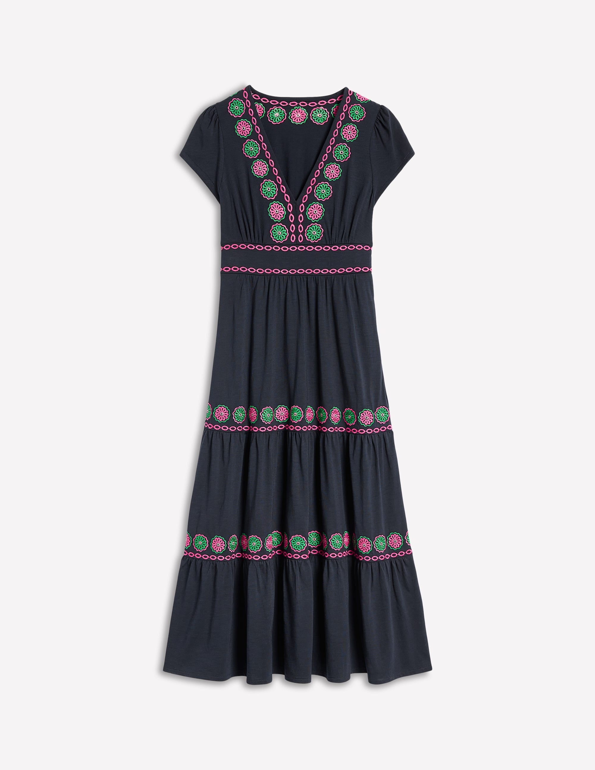Eloise Besticktes Midikleid-Marineblaue - Image 6