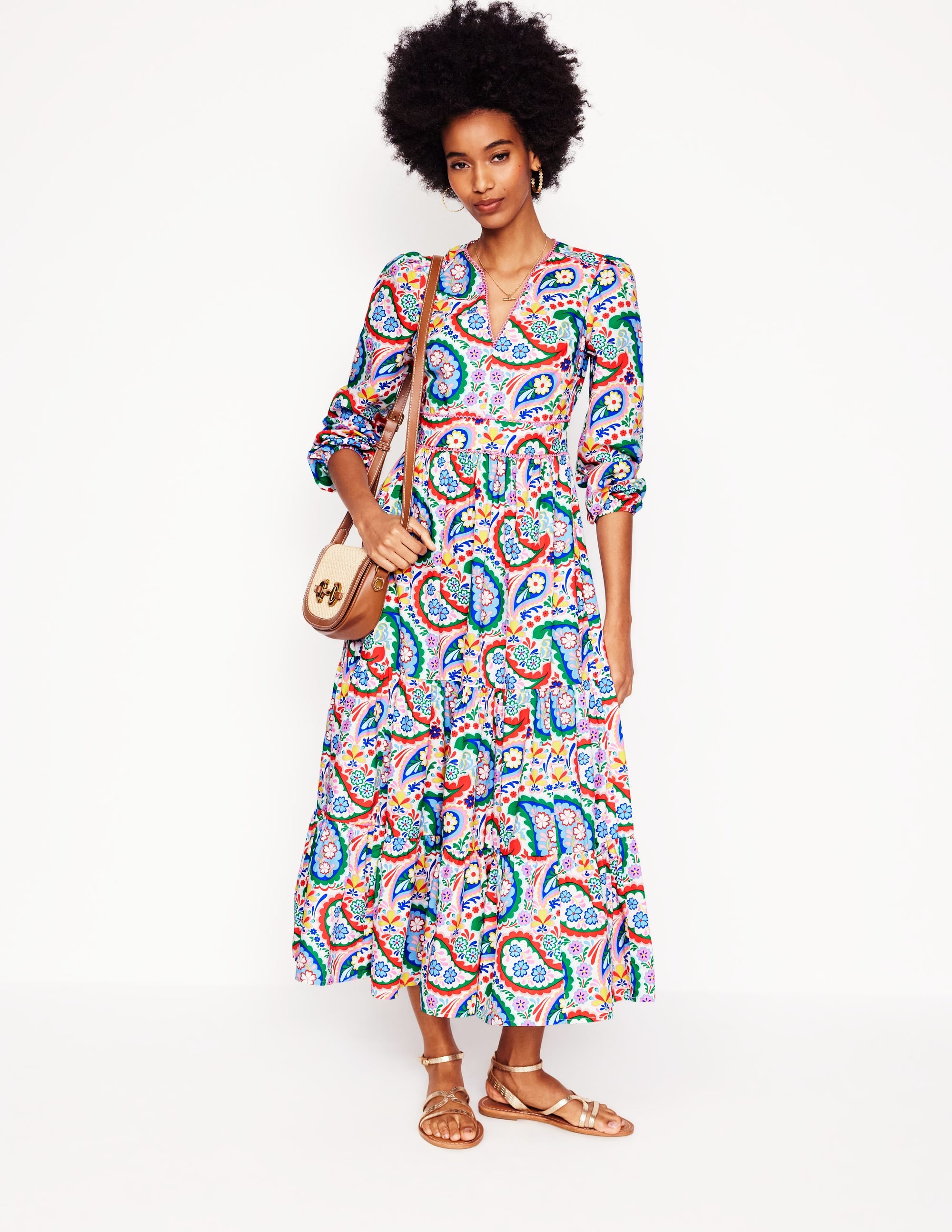 Violet Midikleid-Bunt, Wiesen-Paisley - Image 7