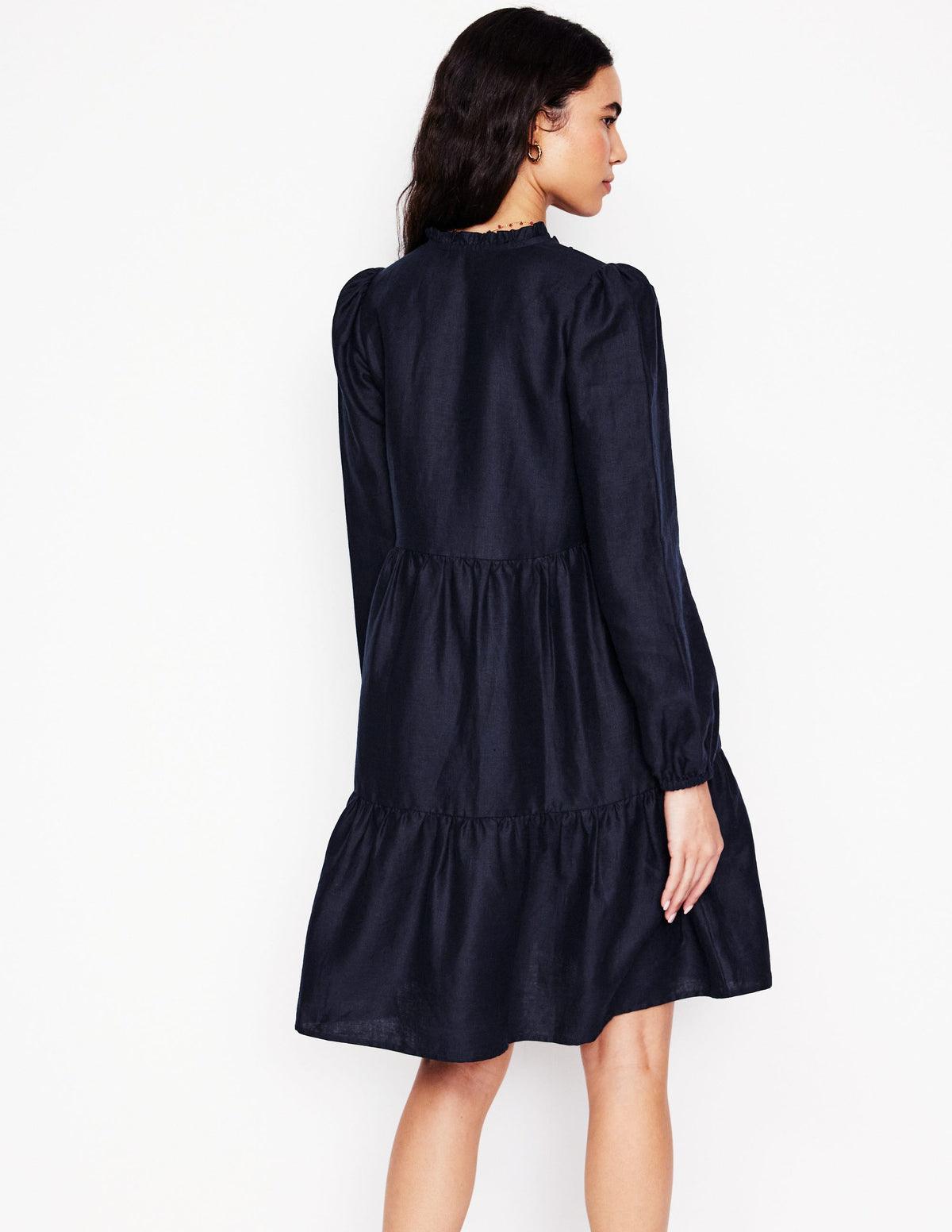 Esme Minikleid aus Leinen-Marineblaue - Image 3