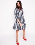 Esme Minikleid aus Leinen-Französisches Marineblau, Mono-Welle