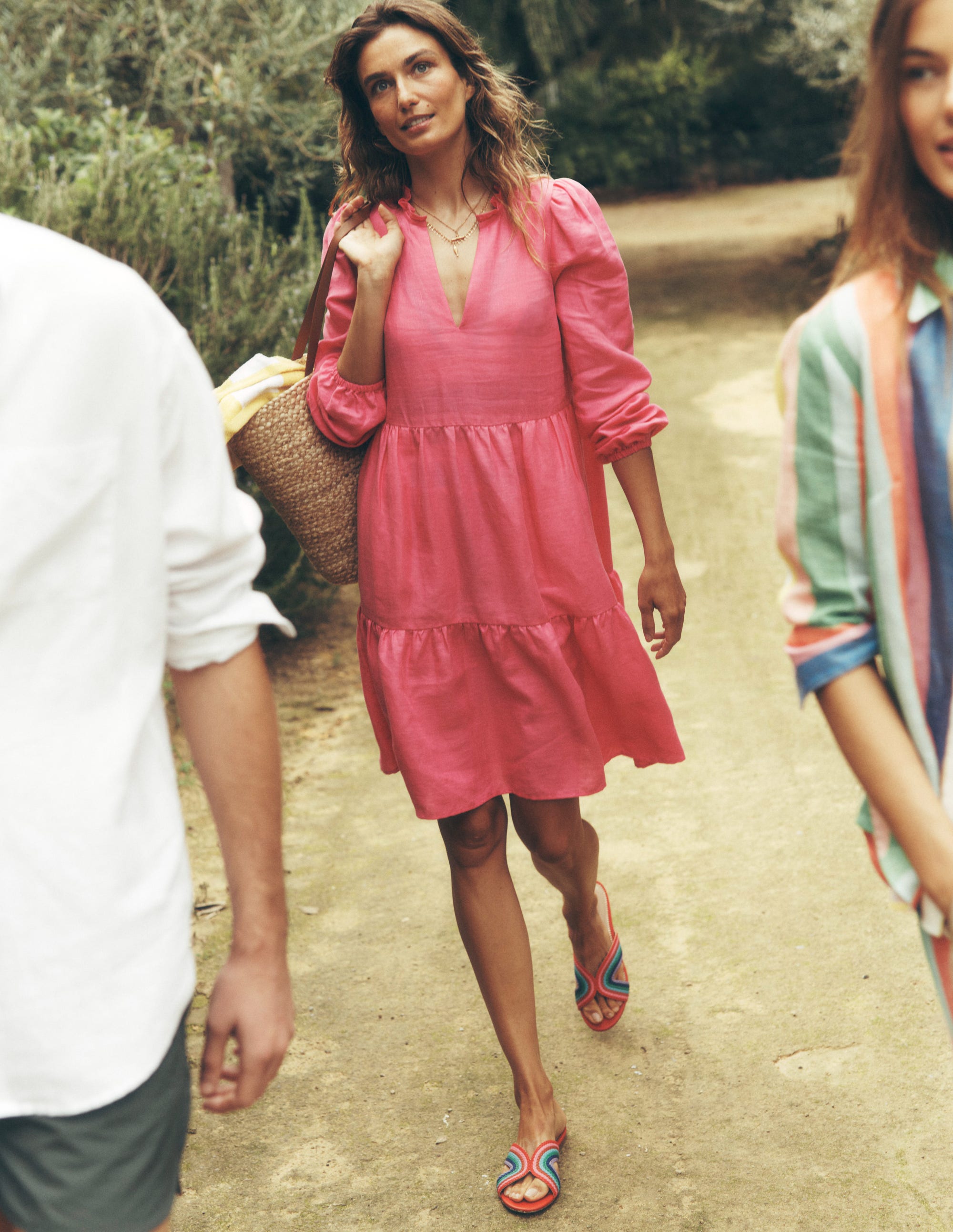 Mini-robe Esme en lin-Rose pivoine - Image 2