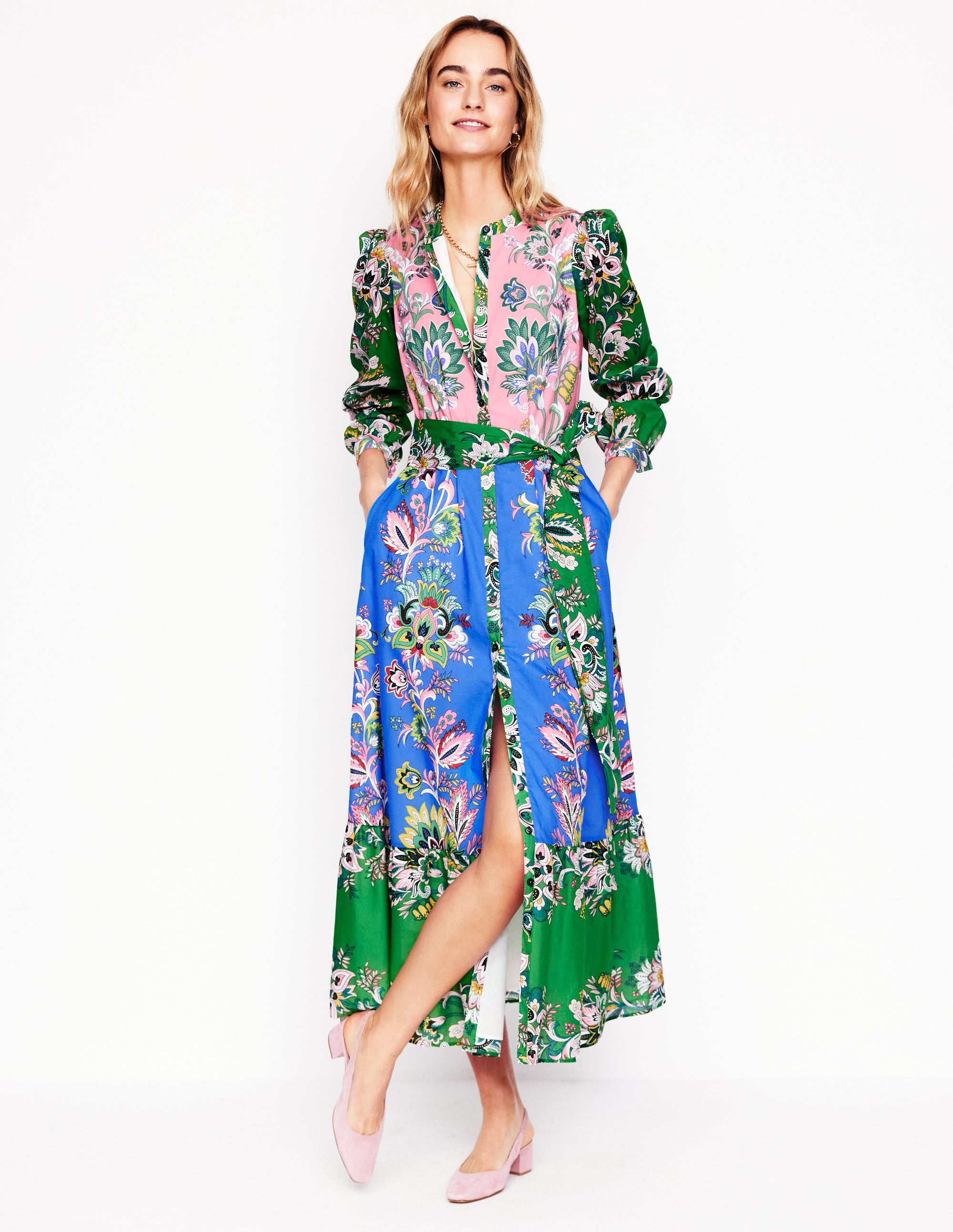 Robe-chemise Mia à volants-Multi, motif Botanica Terrace - Image 7