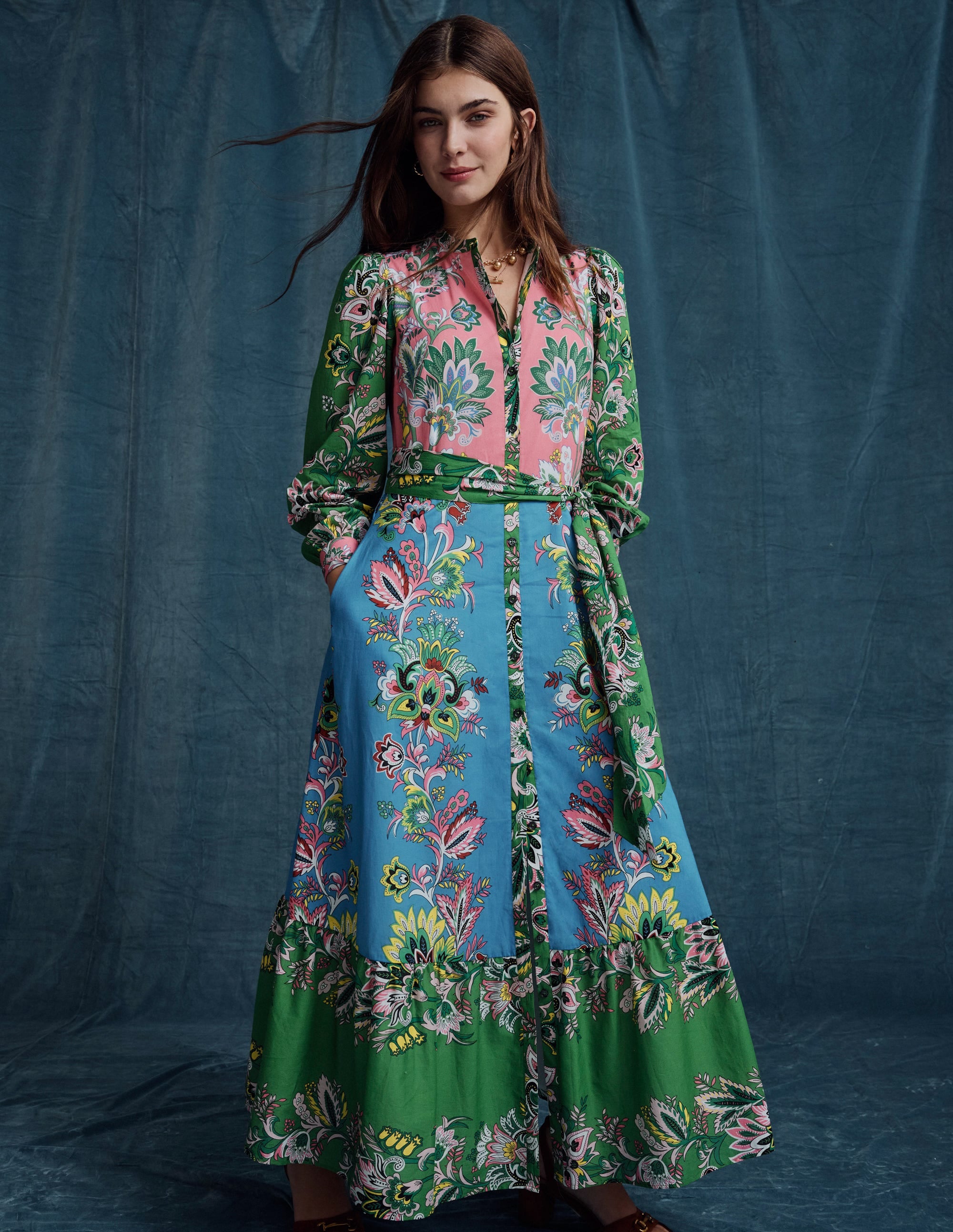 Robe-chemise Mia à volants-Multi, motif Botanica Terrace - Image 2