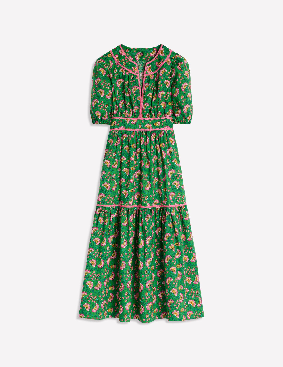 Rhea Besticktes Midikleid-Grün, Zierrebe - Image 7