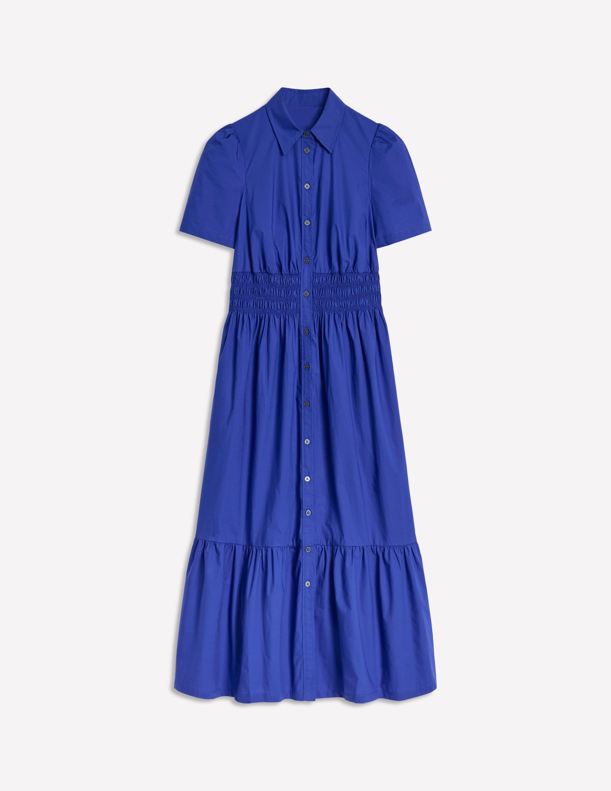 Jane Gesmoktes Hemdblusenkleid-Leuchtendes Blau - Image 7