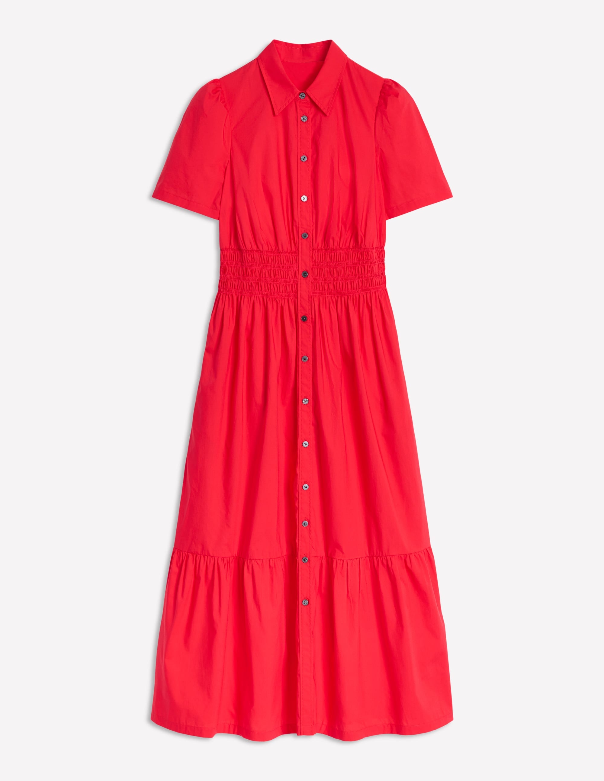 Jane Gesmoktes Hemdblusenkleid-Erbeerkuchenrot - Image 6