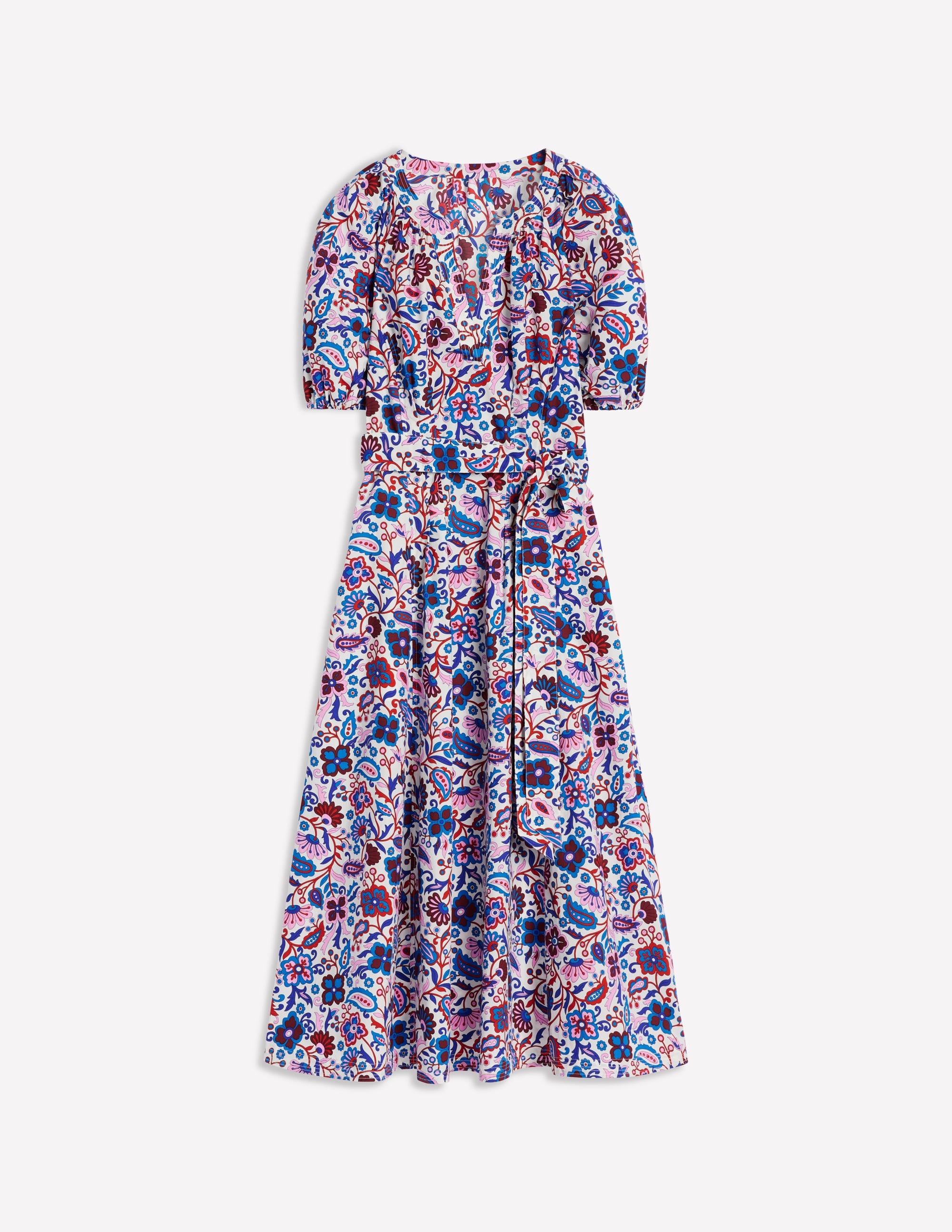 Bria Puff Sleeve Midi Dress-Multi, Oriental Paradise - Image 5