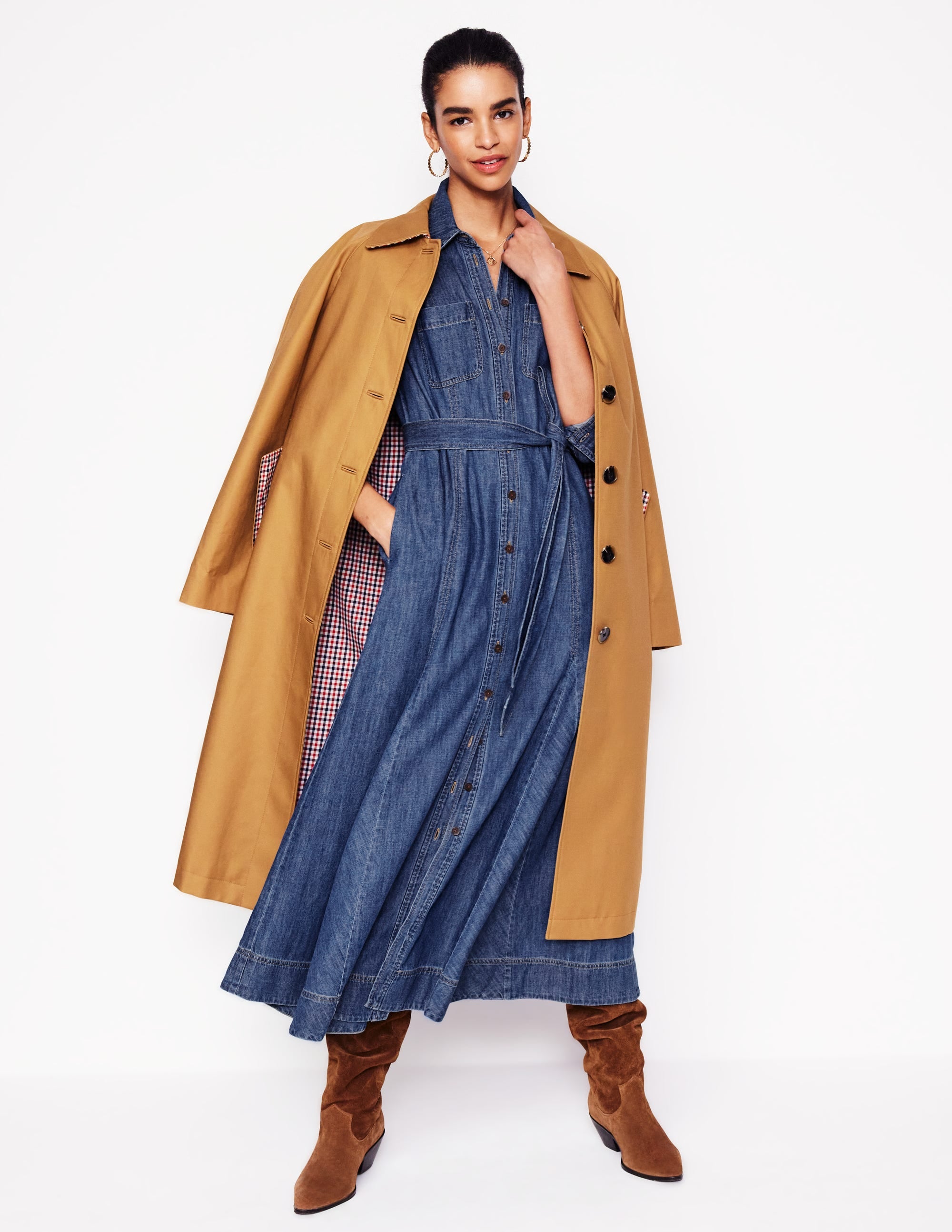 Robe-chemise midi Mila en jean-Vintage moyen - Image 1