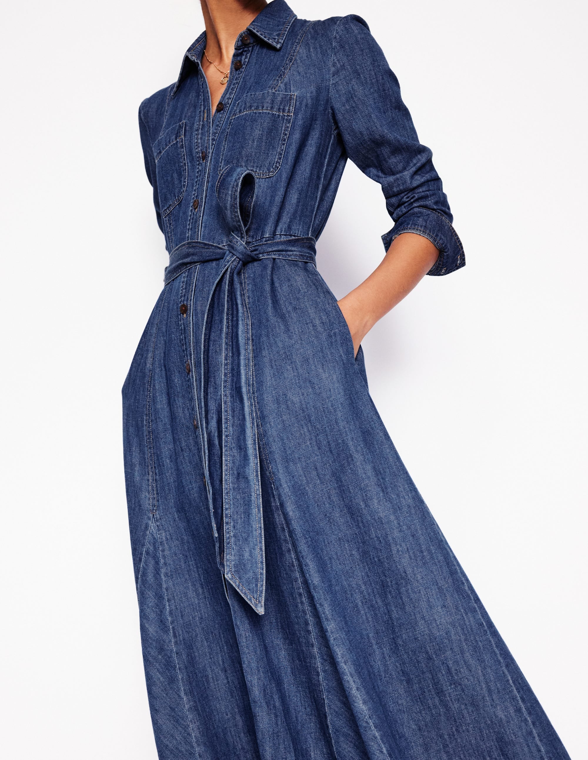 Robe-chemise midi Mila en jean-Vintage moyen - Image 4