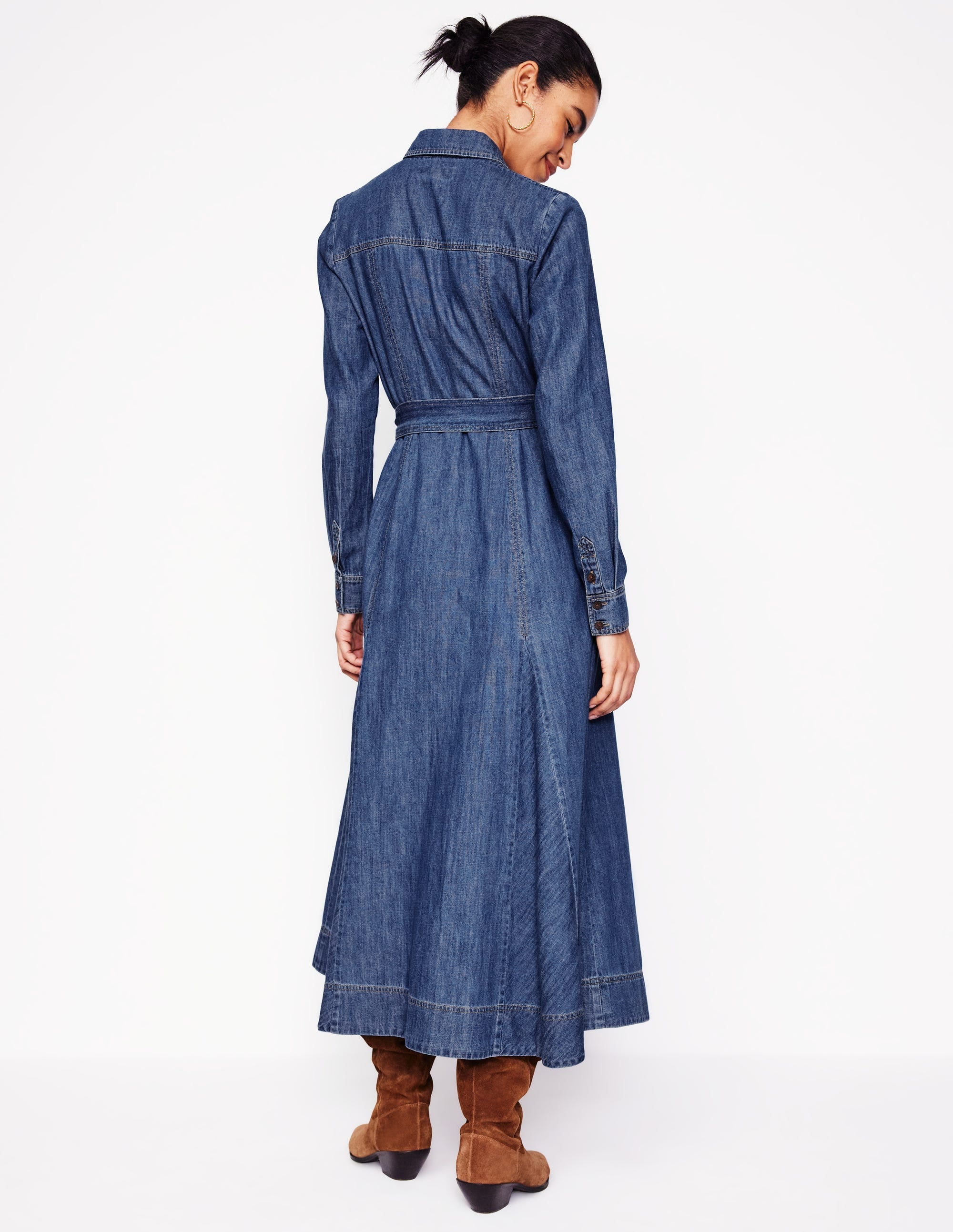 Robe-chemise midi Mila en jean-Vintage moyen - Image 5