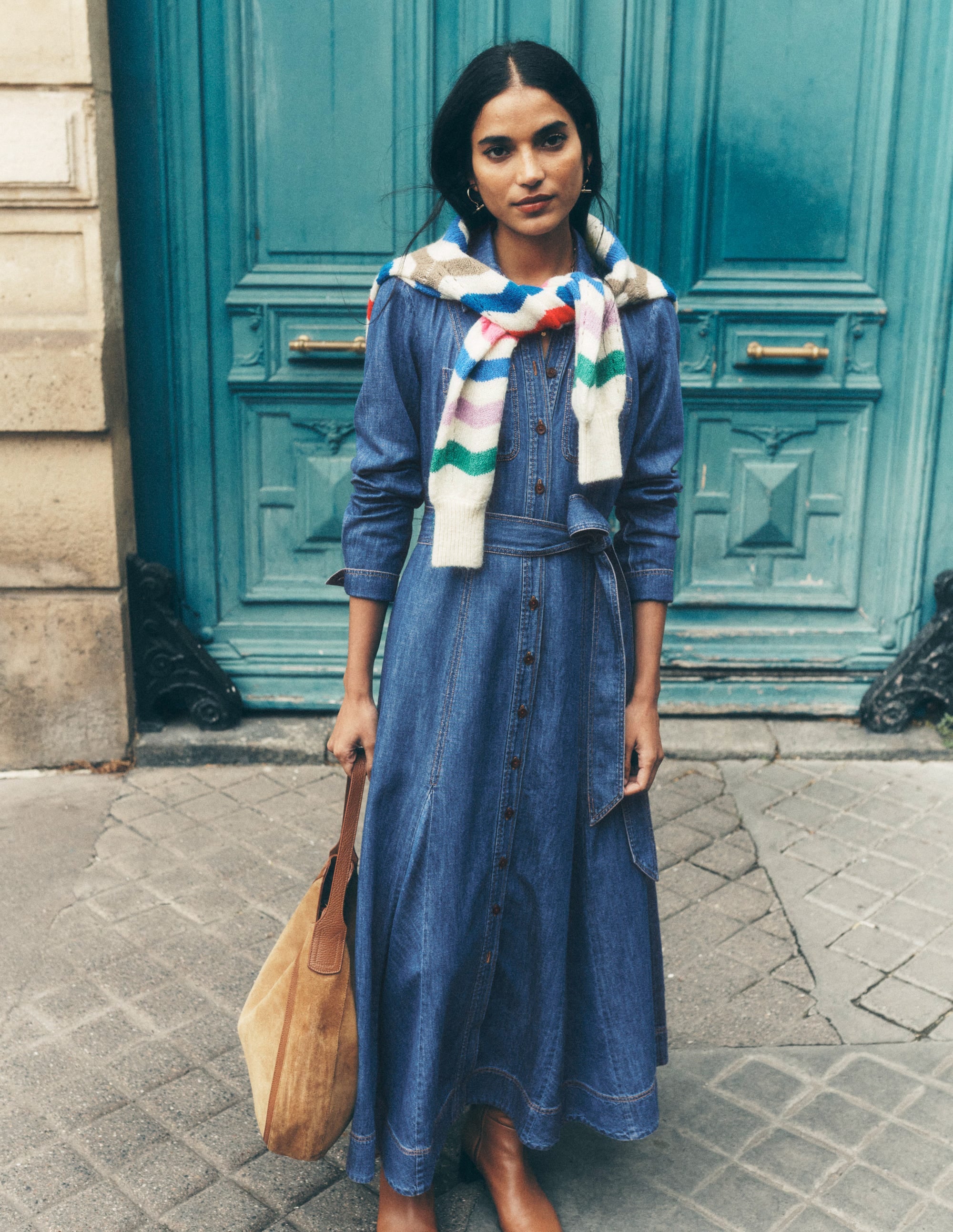 Robe-chemise midi Mila en jean-Vintage moyen - Image 3
