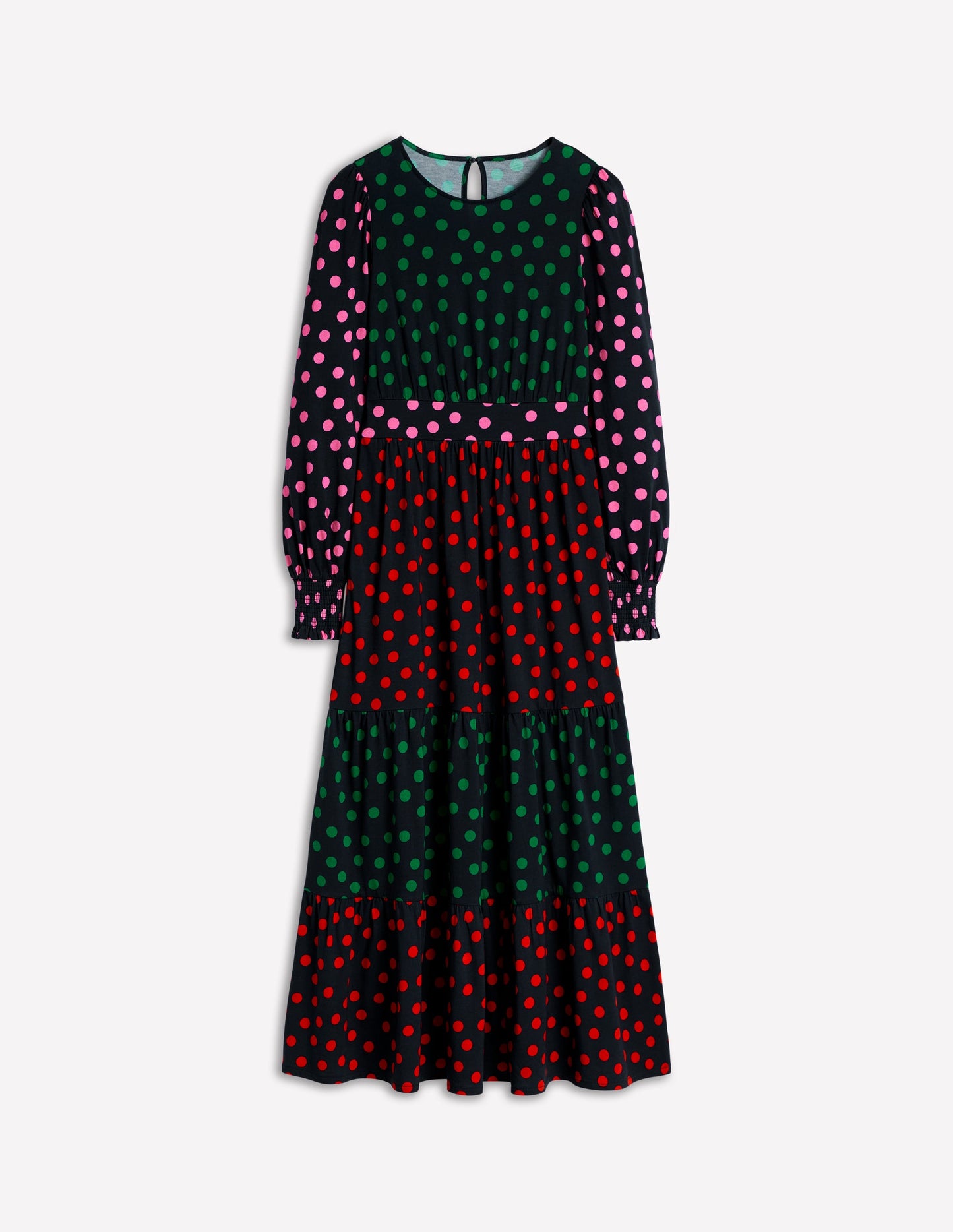 Robe Tabitha volantée en jersey-Multi, pois abstraits