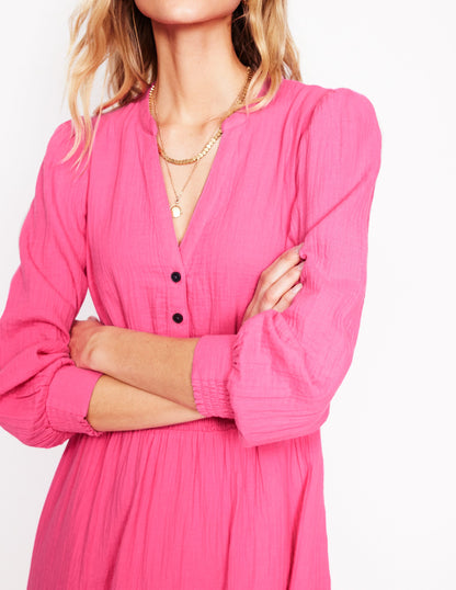 Robe midi Elena double-étoffe-Rose sorbet