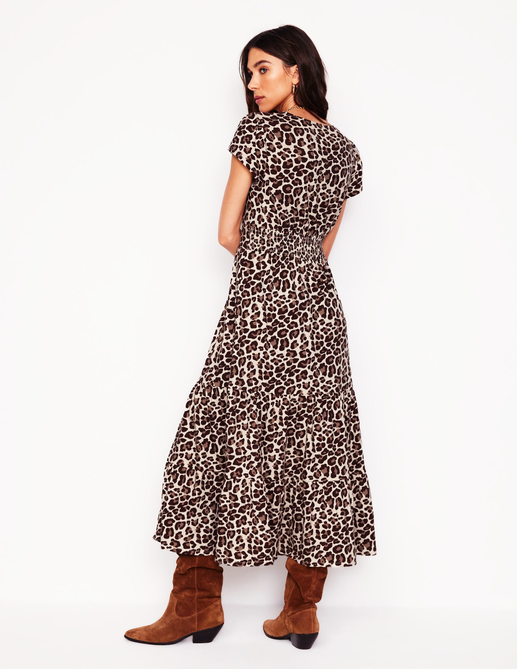 Eloise Gestuftes Jerseykleid-Gepard-Pop - Image 3