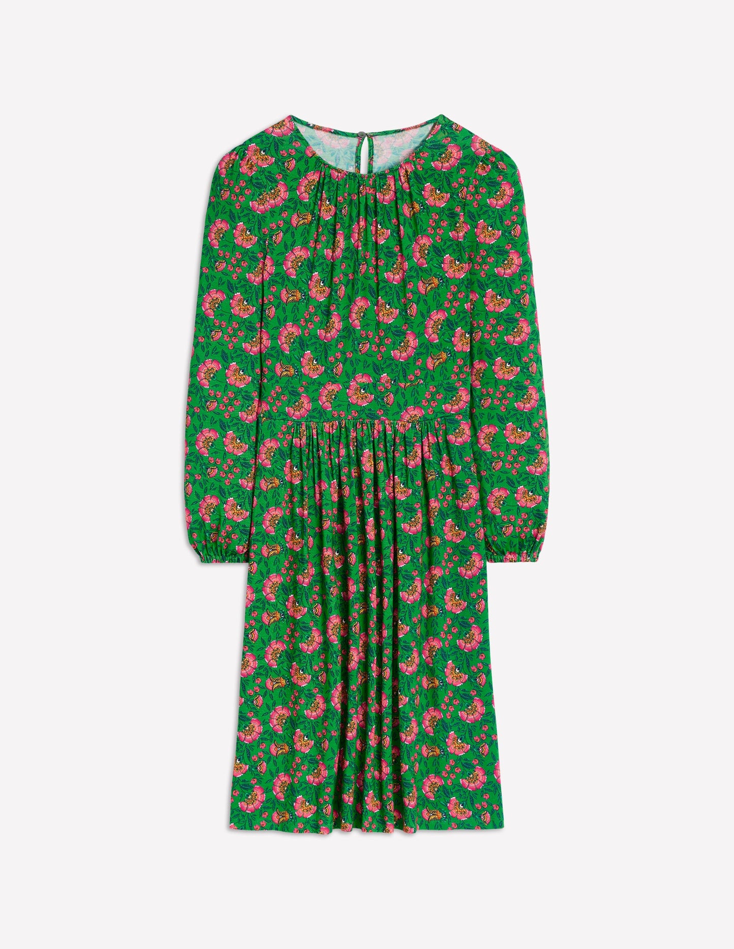 Alexandra Blouson Jersey Dress-Paradise Green, Vine