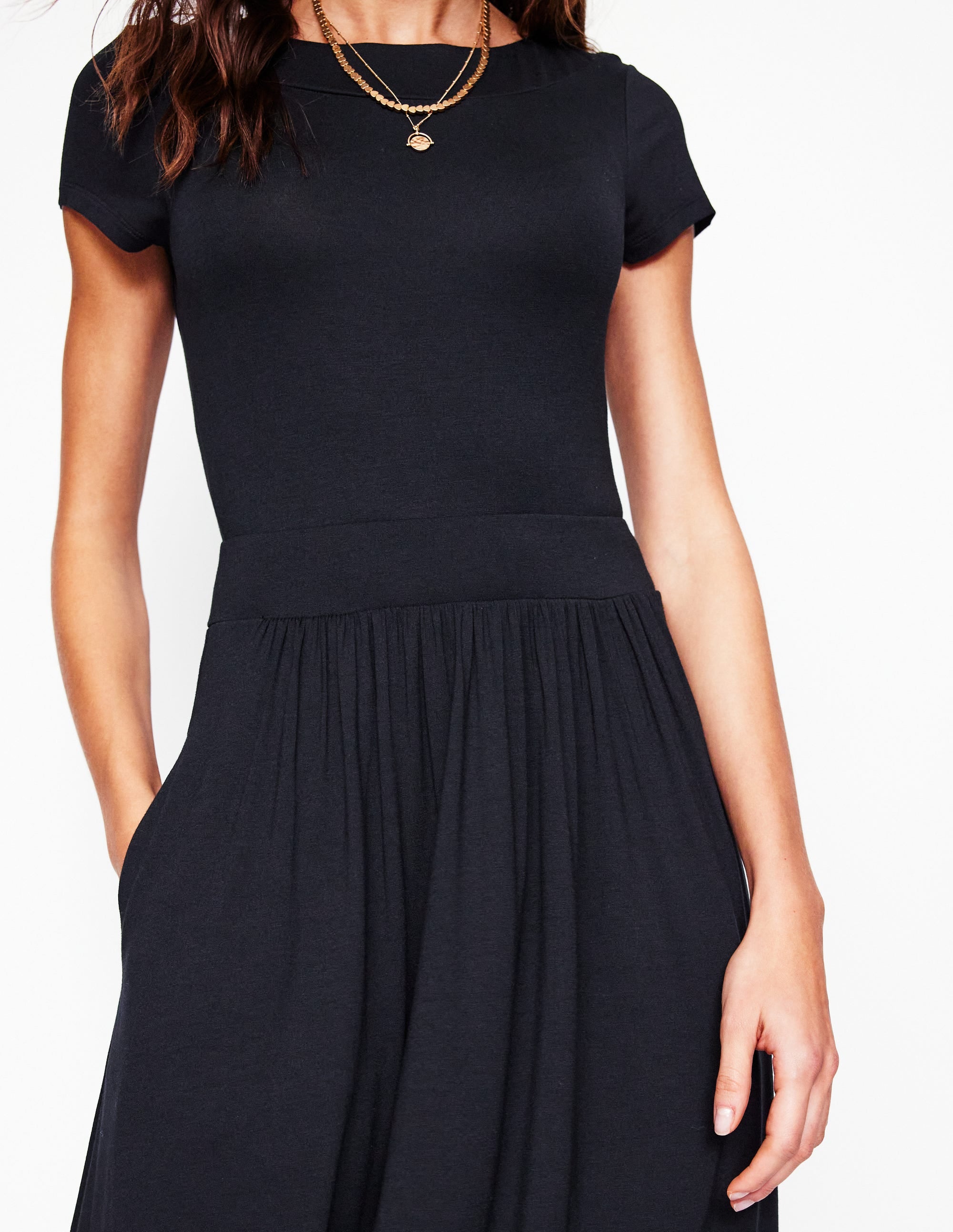 Melanie Jersey-Midikleid-Schwarz - Image 2