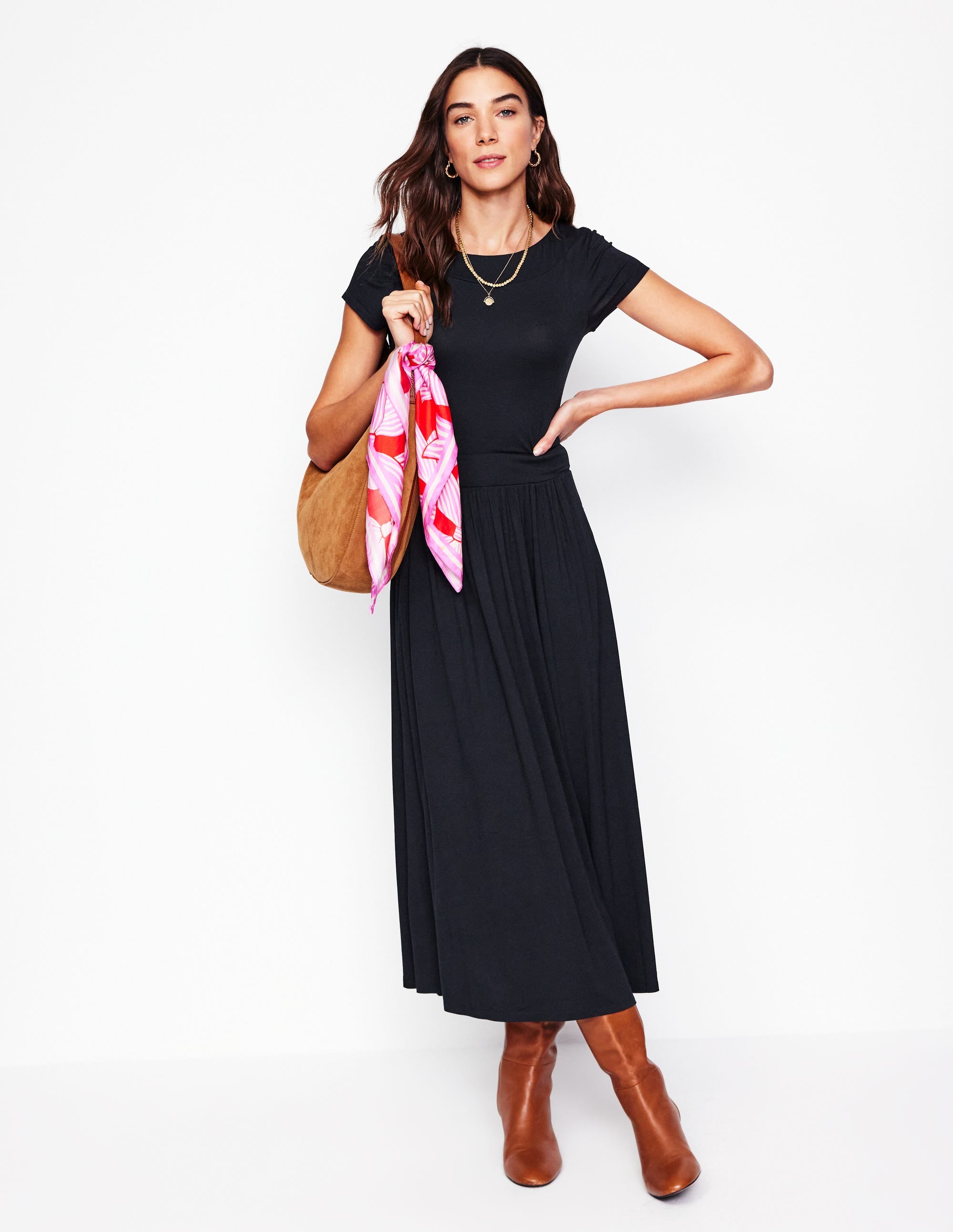 Melanie Jersey-Midikleid-Schwarz - Image 4