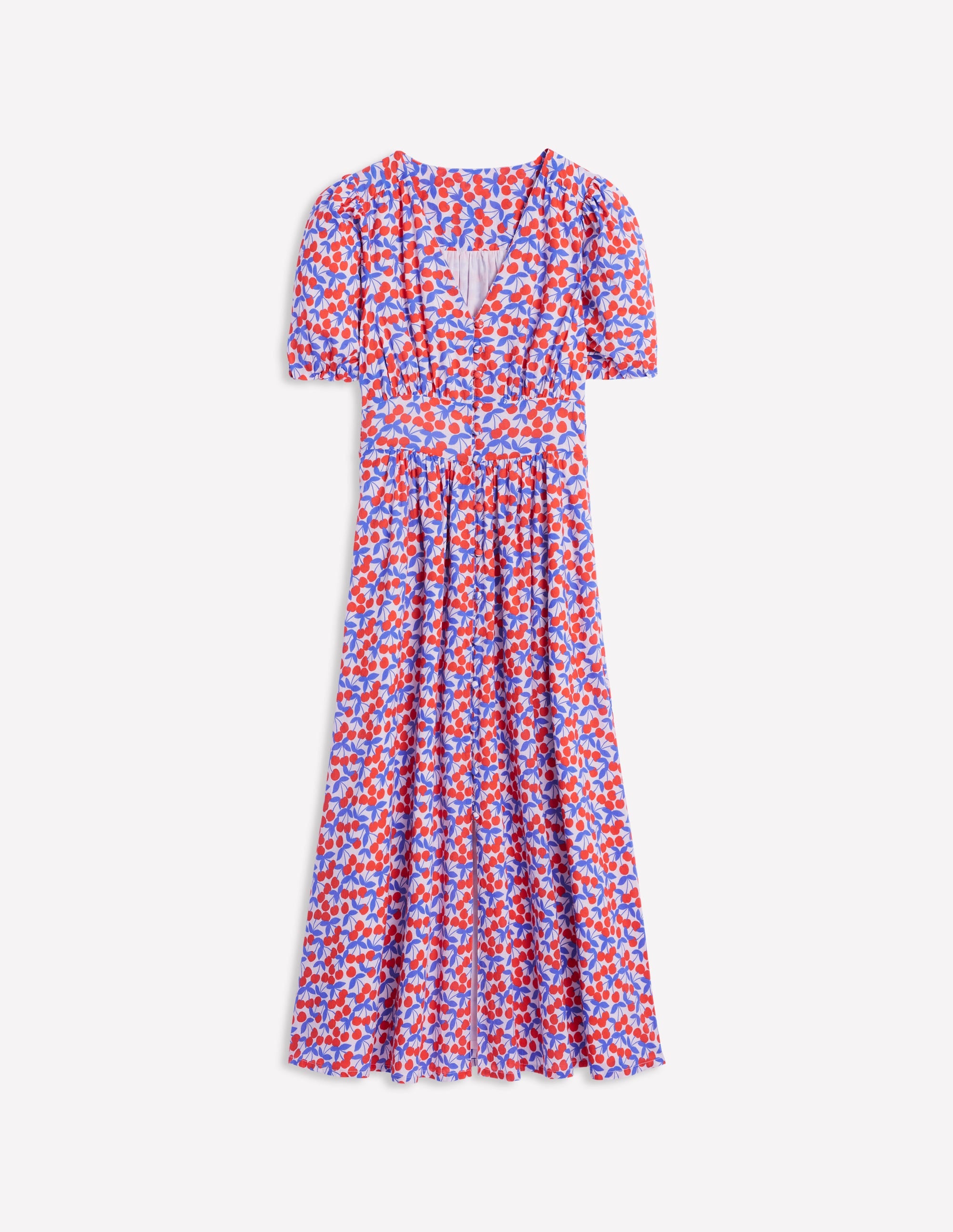 Lillian Baumwoll-Midikleid-Kreiderosa, Kirschkaskade - Image 7