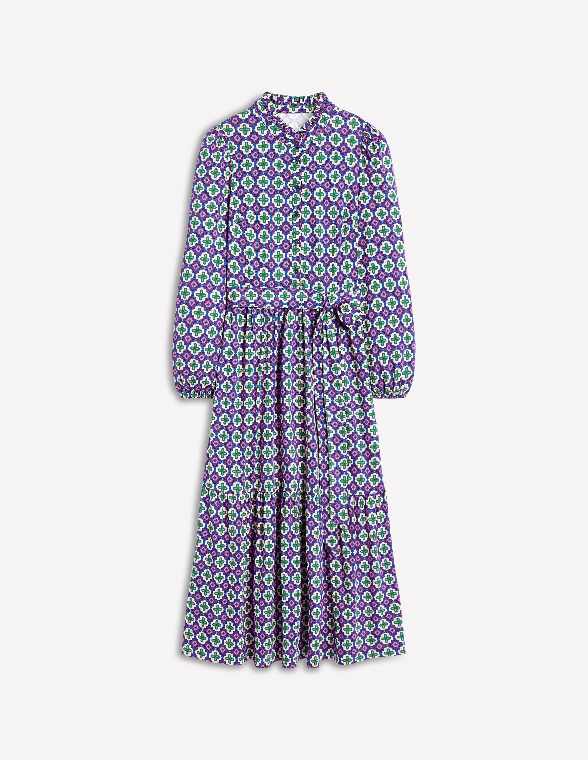 Willow Gestuftes Jerseykleid-Bunt, Marokkanischer Diamant - Image 6